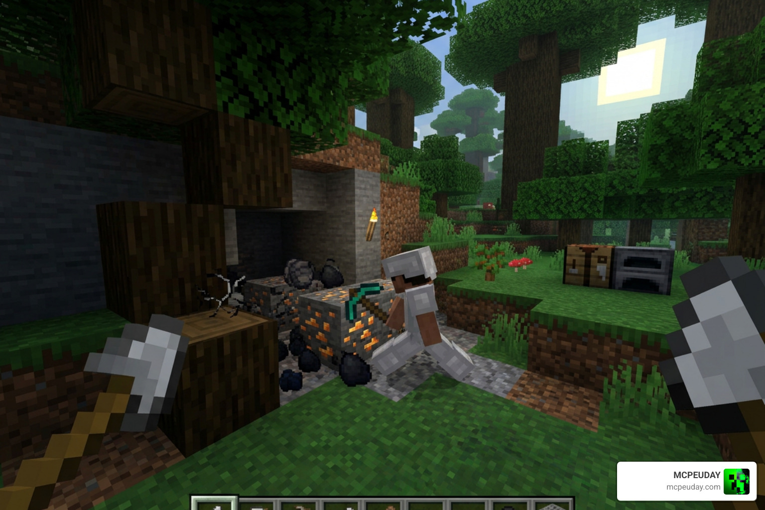 Better Vein Miner and Tree Cutter Addon gameplay survival mode resource gathering