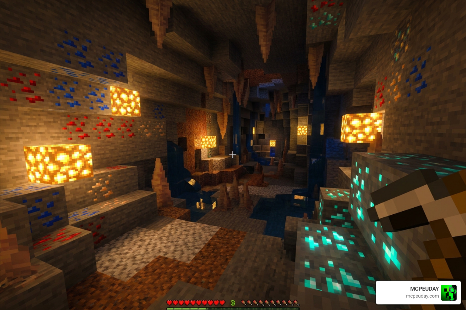 Minecraft running smoothly with Glow Em All shader
