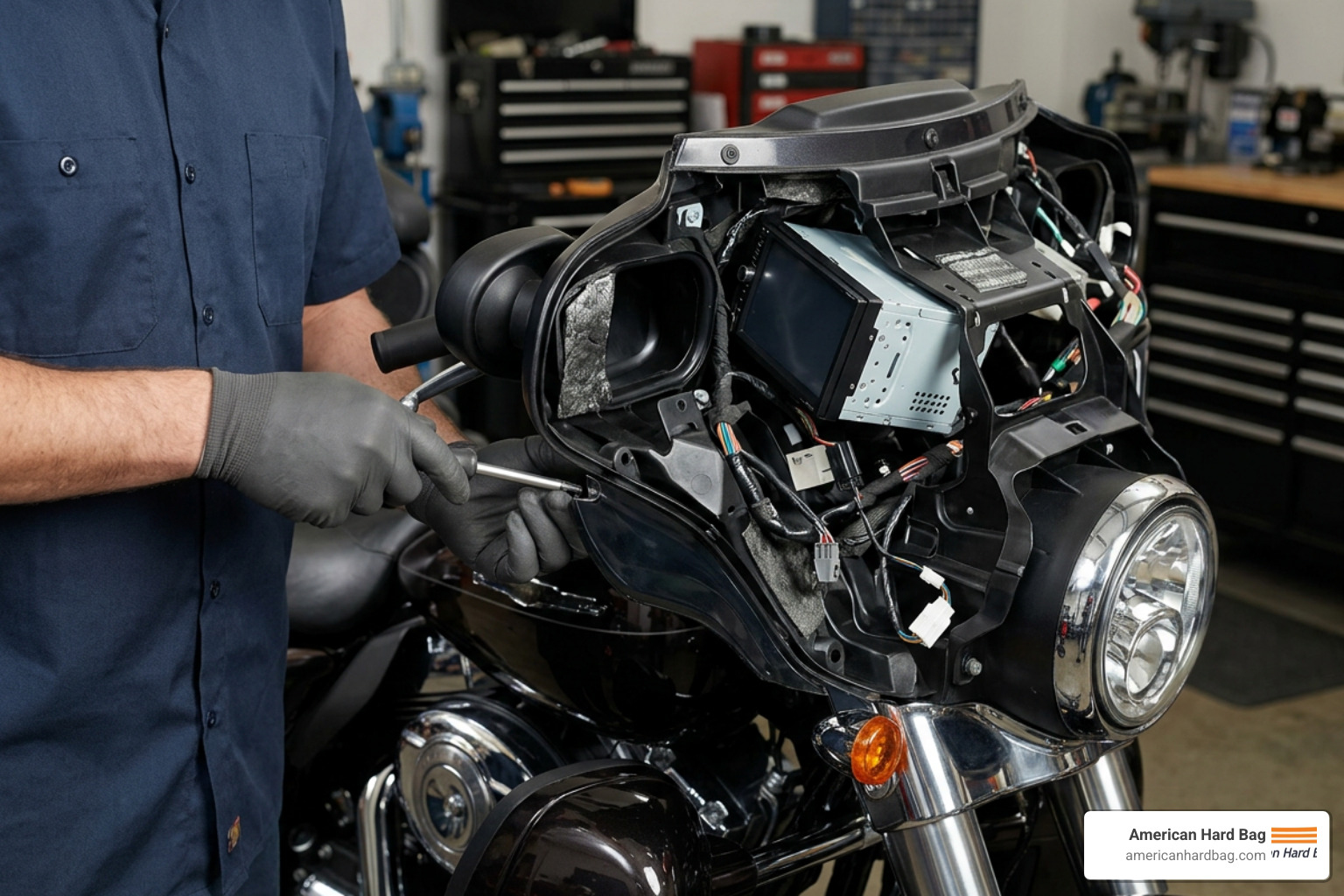 Removing a Harley-Davidson outer fairing for a radio upgrade