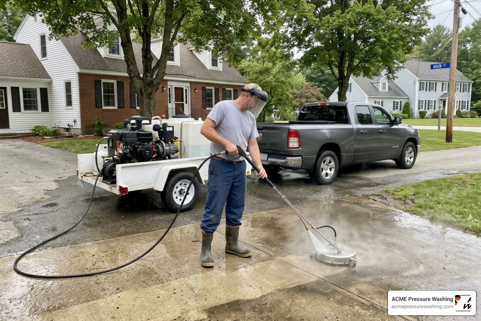 Professional hot water pressure washing in Londonderry NH