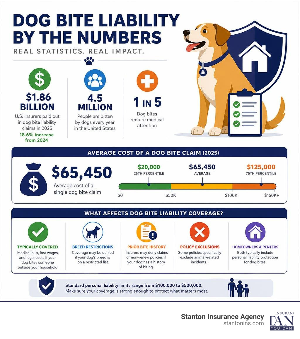 dog bite liability insurance statistics infographic showing average claim costs and coverage factors infographic dog bite liability insurance statistics infographic showing average claim costs and coverage factors infographic