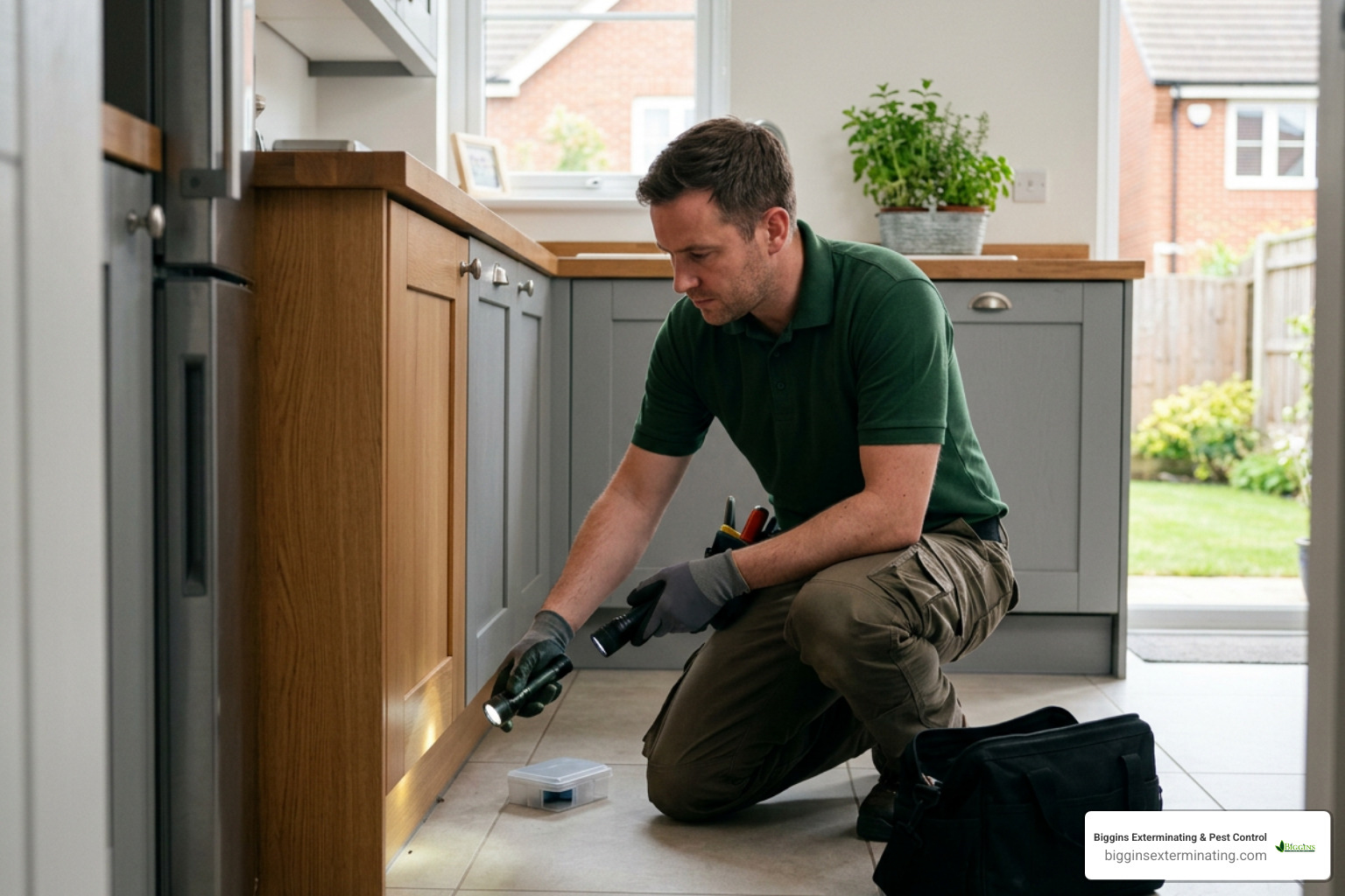 technician sealing a foundation gap