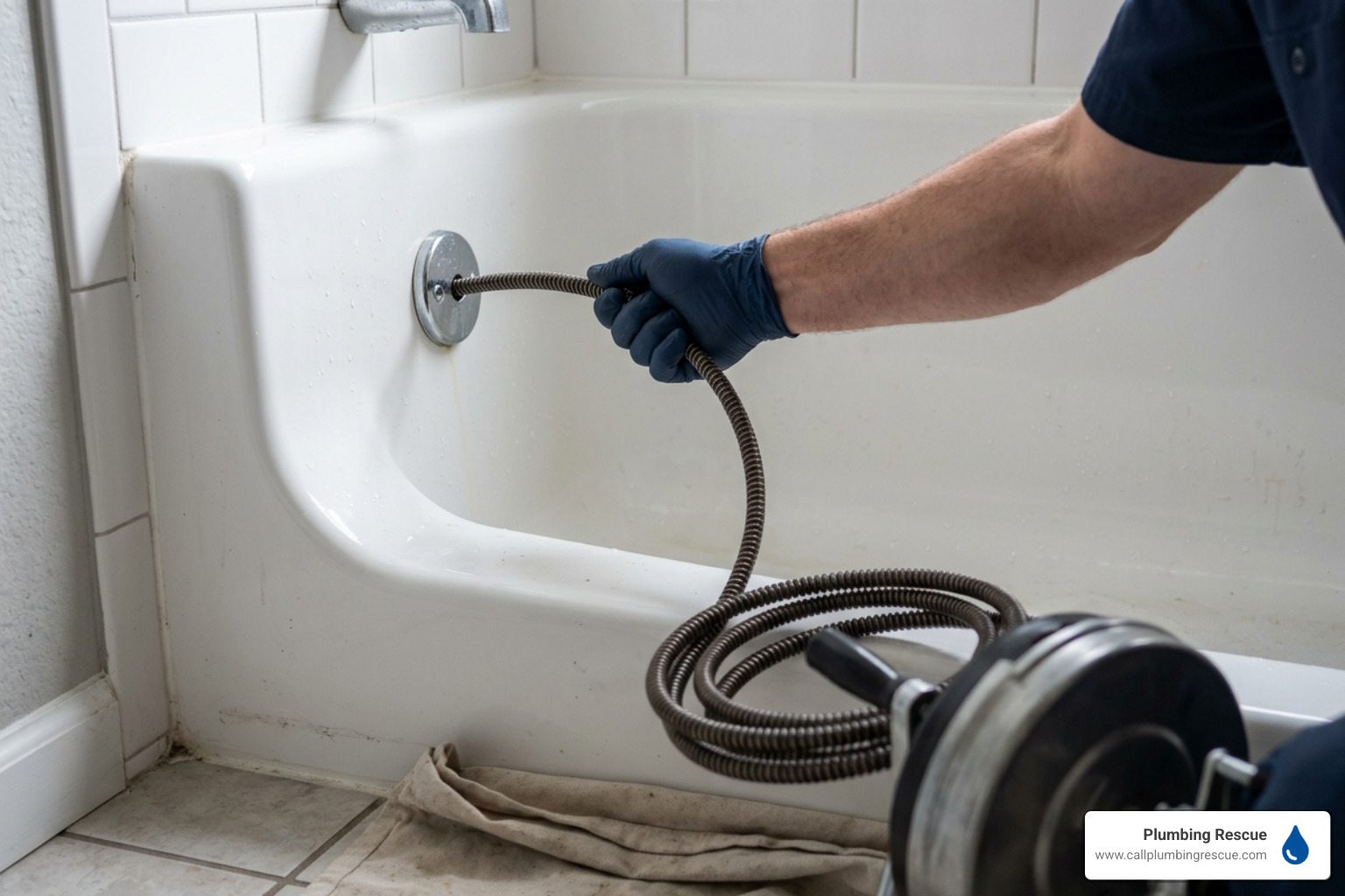 Snaking a bathtub drain through the overflow tube Snaking a bathtub drain through the overflow tube