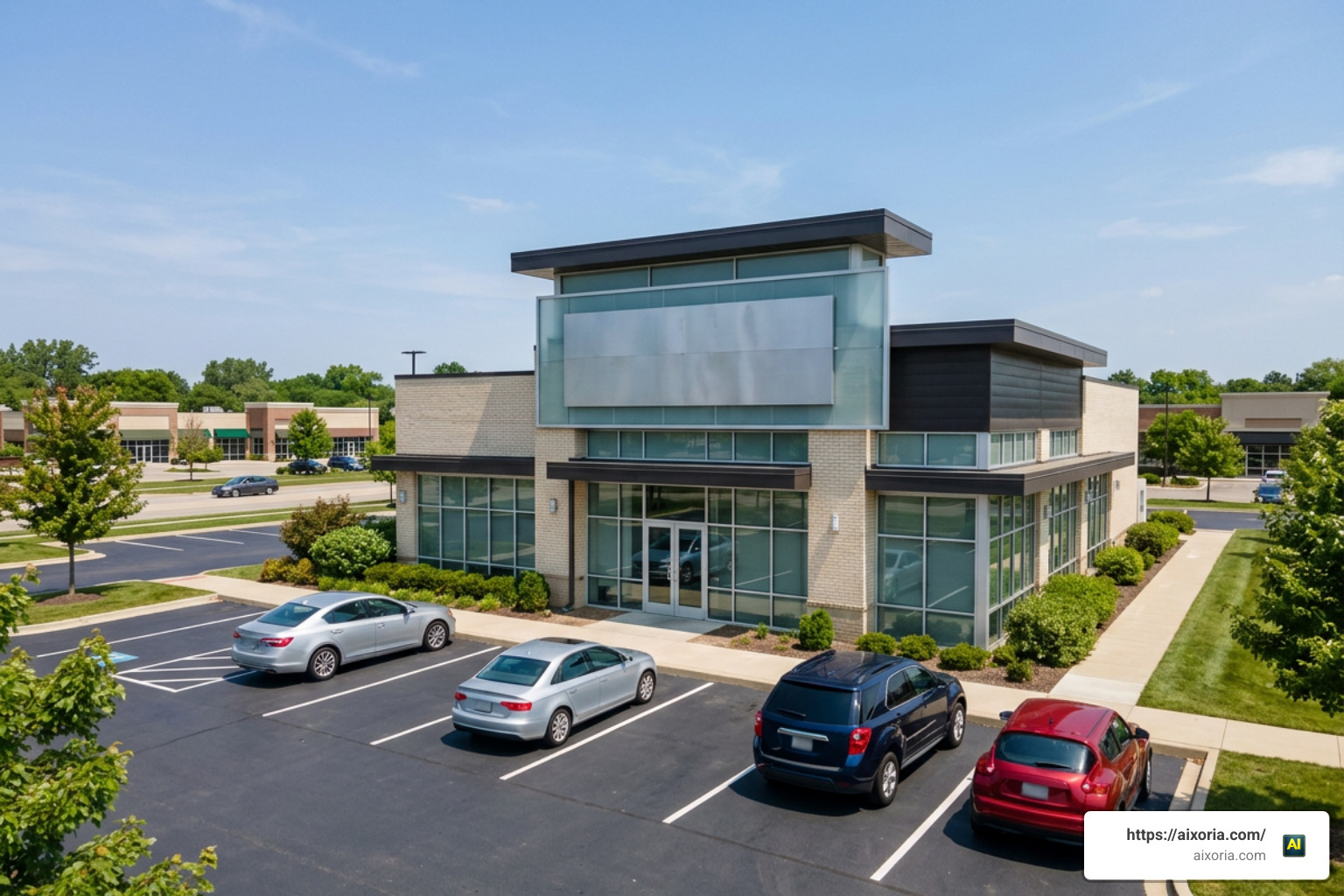 BlueFire Insurance building exterior and auto insurance concept BlueFire Insurance building exterior and auto insurance concept
