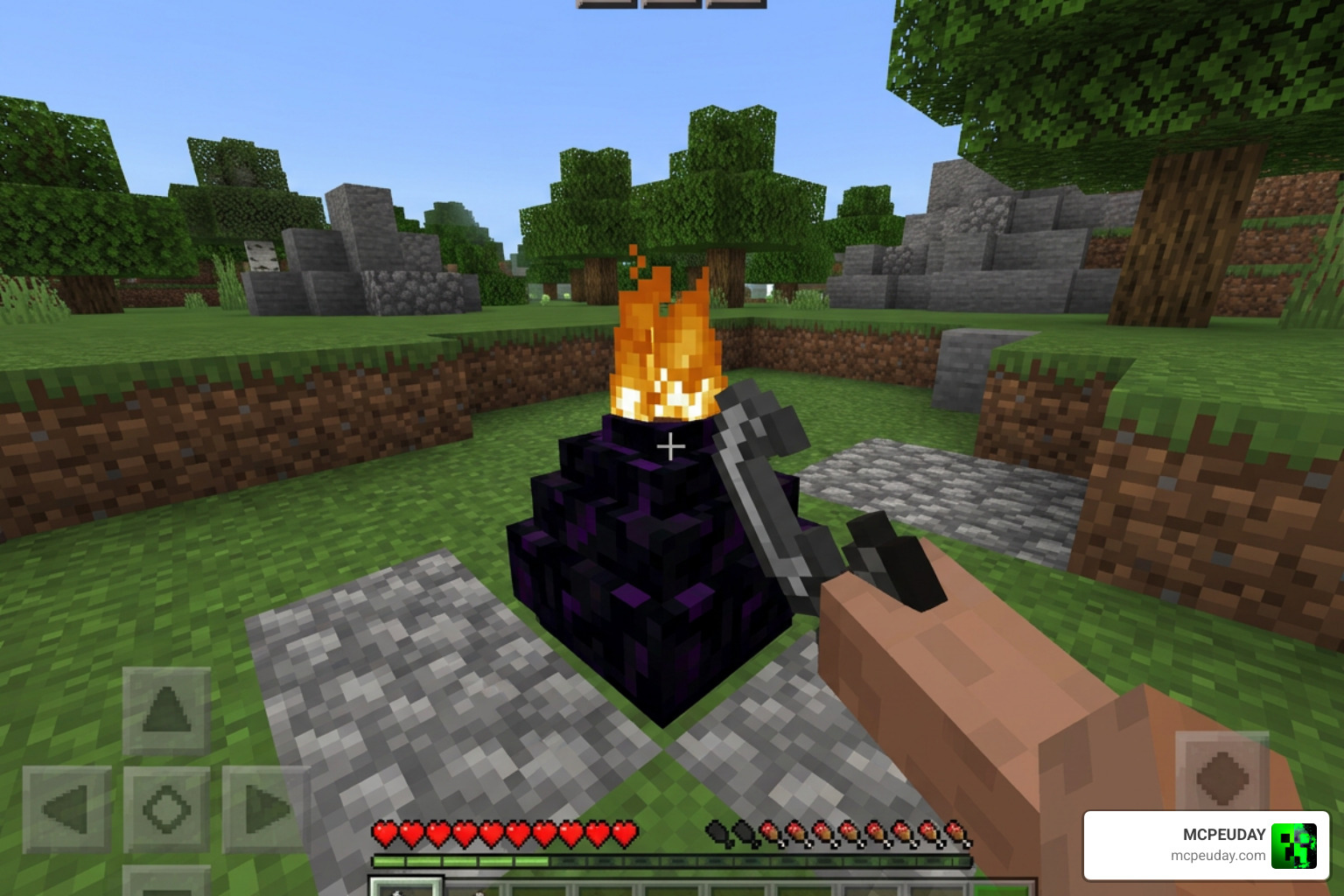 Dragon egg incubation process with flint and steel in Minecraft