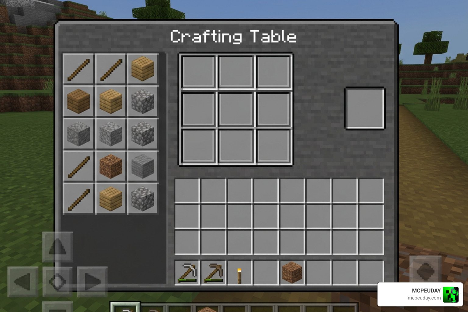 Common Sense Table crafting interface in Minecraft Bedrock