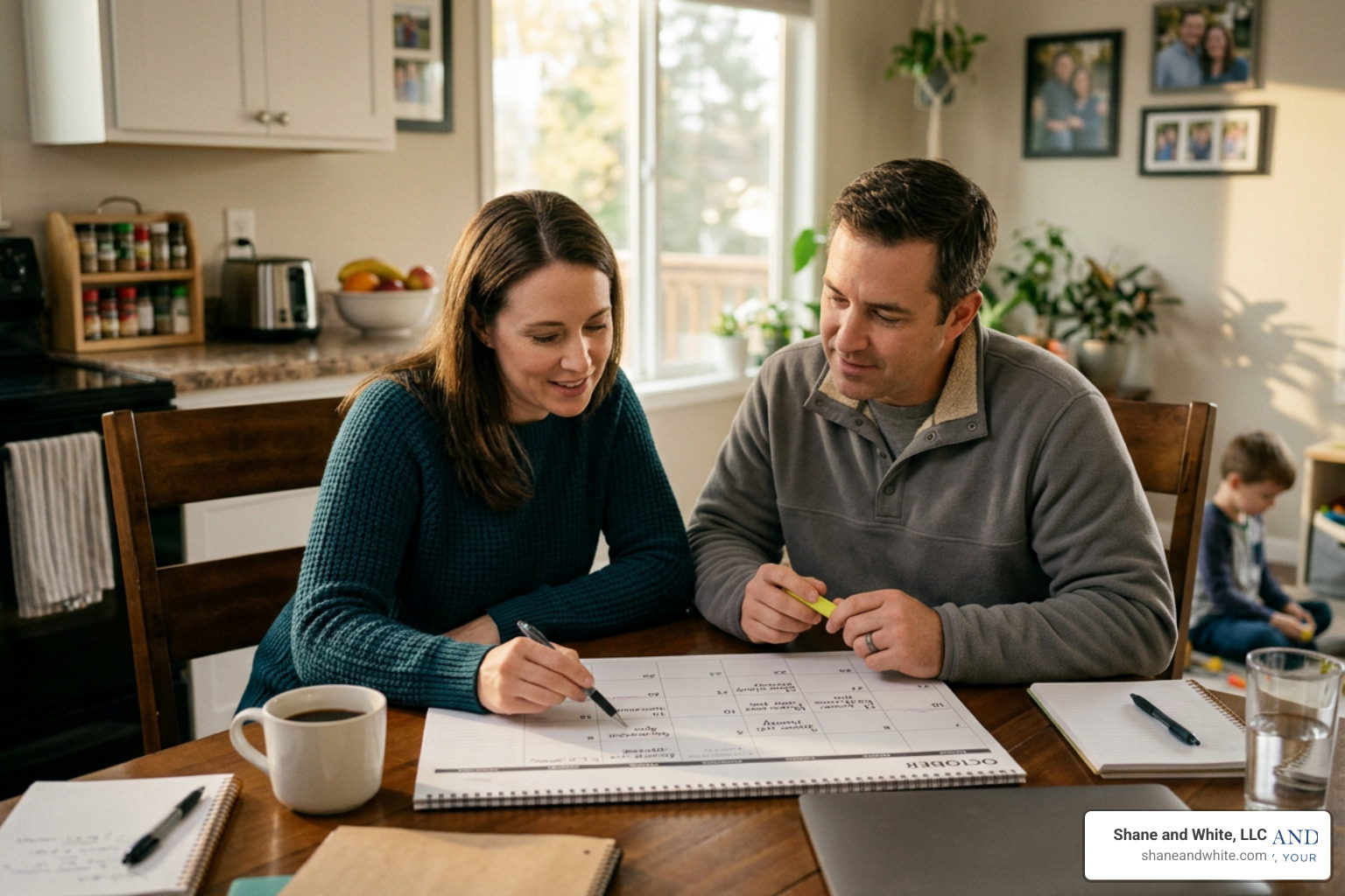 parents reviewing a calendar