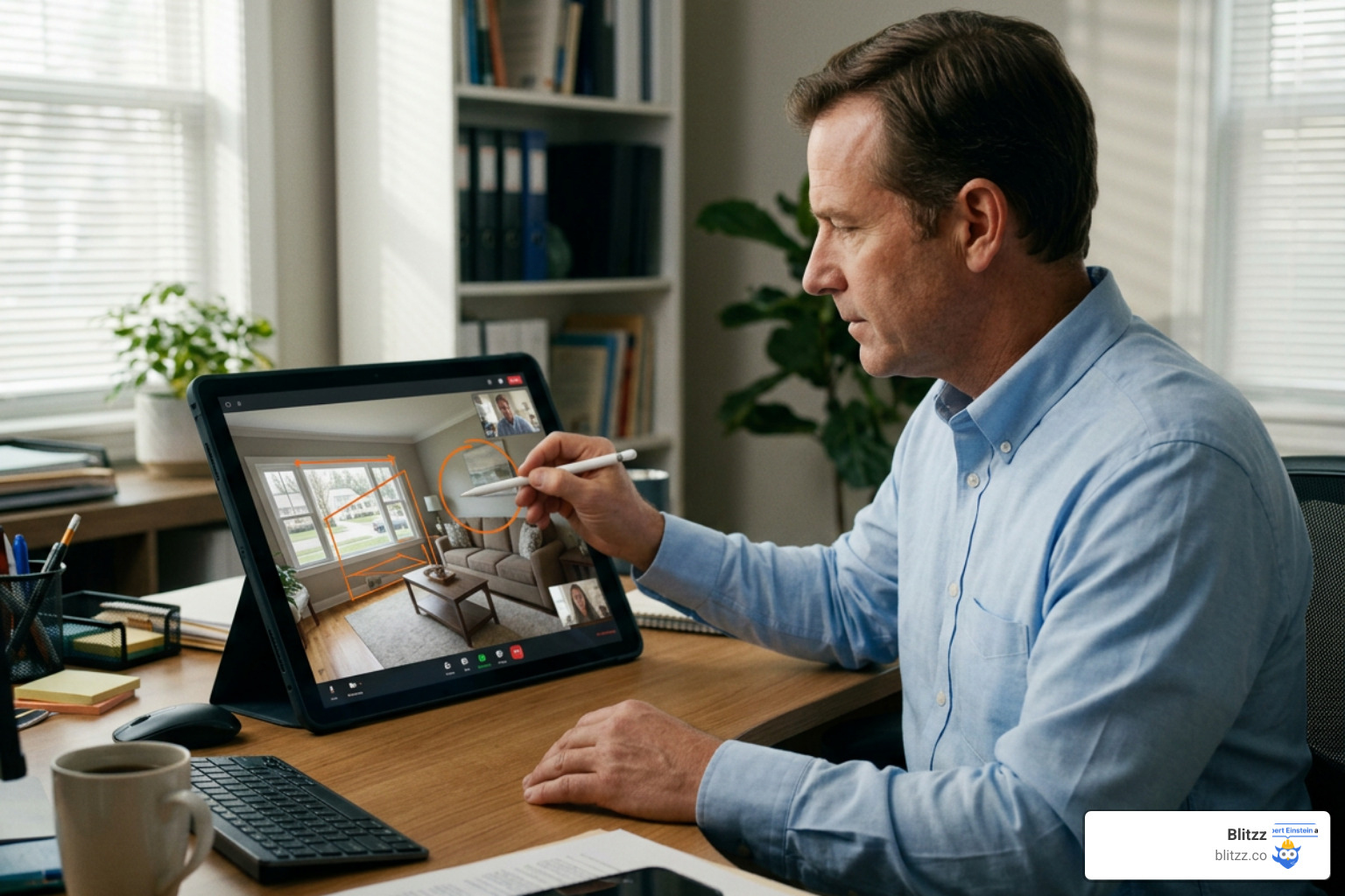 Adjuster using interactive AR annotations during a live property inspection