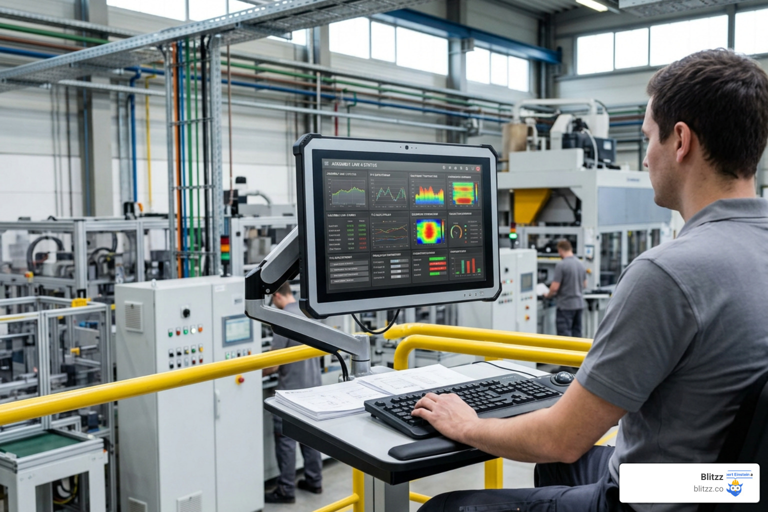 industrial IoT diagnostics interface monitoring PLC and manufacturing hardware