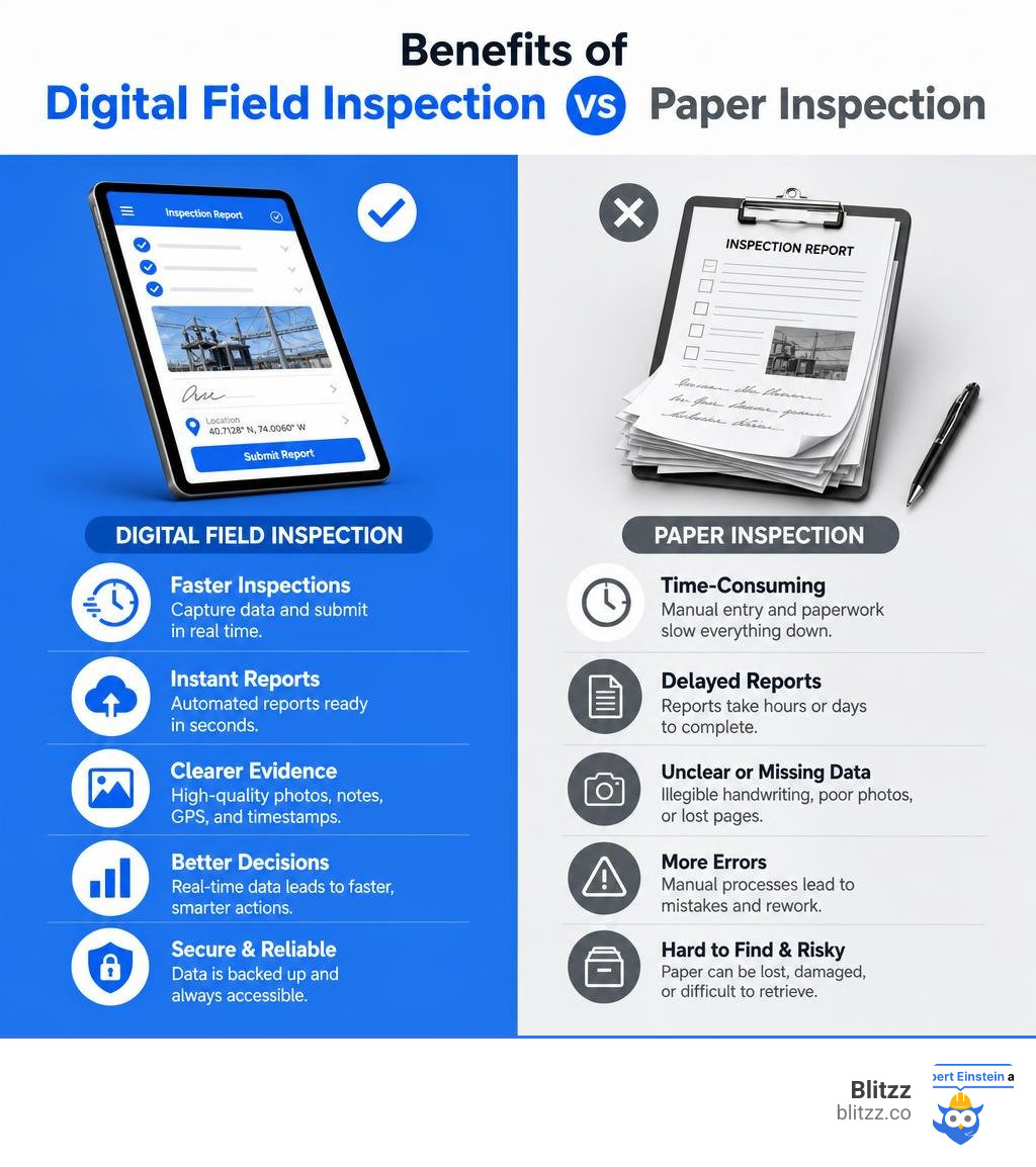 benefits of digital field inspection vs paper infographic infographic
