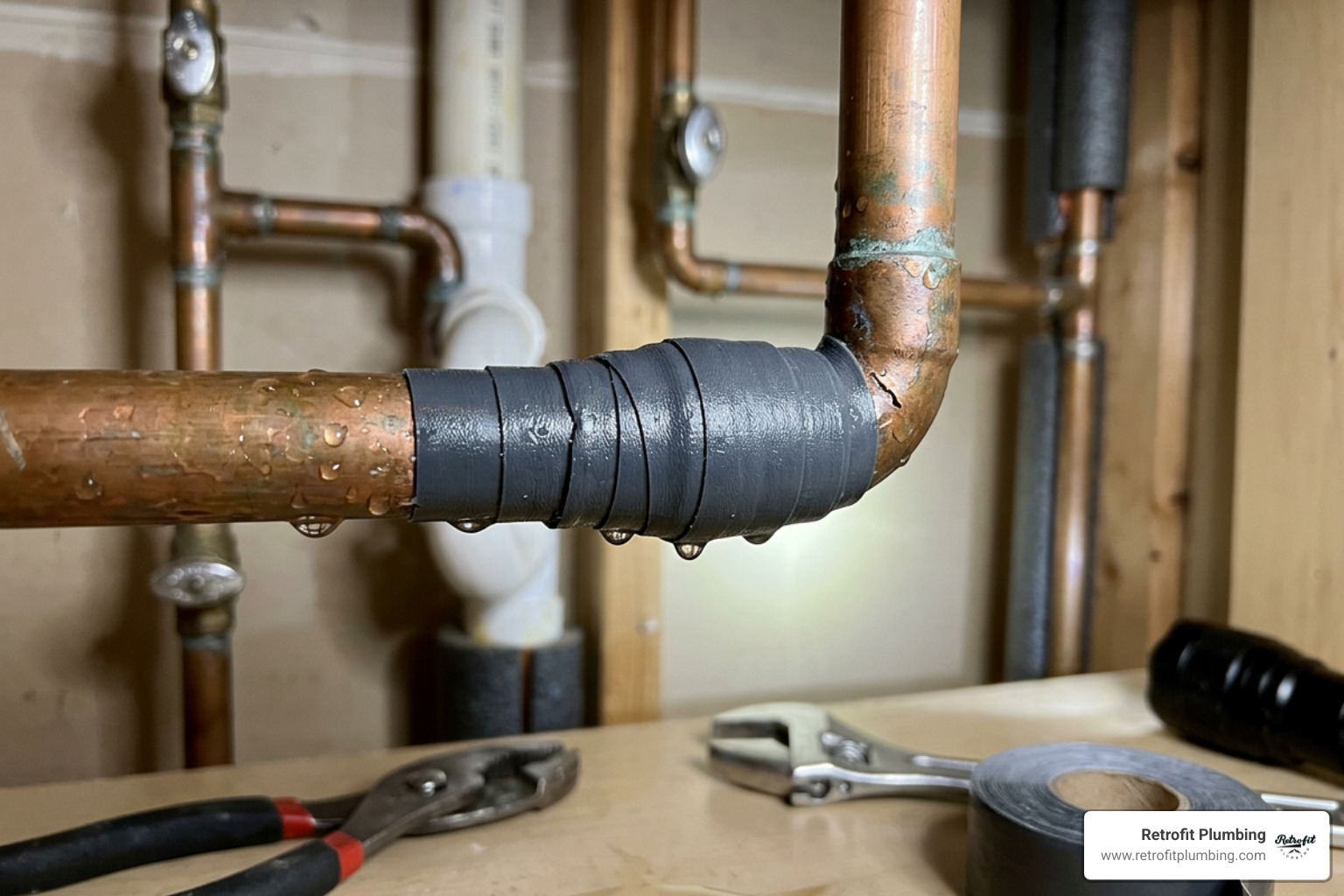 self-fusing silicone tape applied to a pipe self-fusing silicone tape applied to a pipe