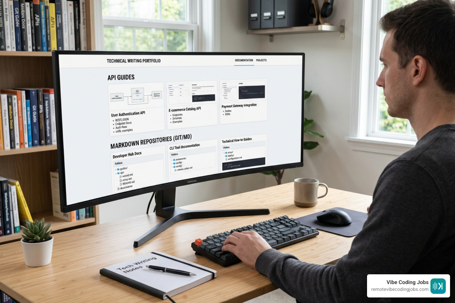 A technical writing portfolio showing API guides and markdown repositories A technical writing portfolio showing API guides and markdown repositories