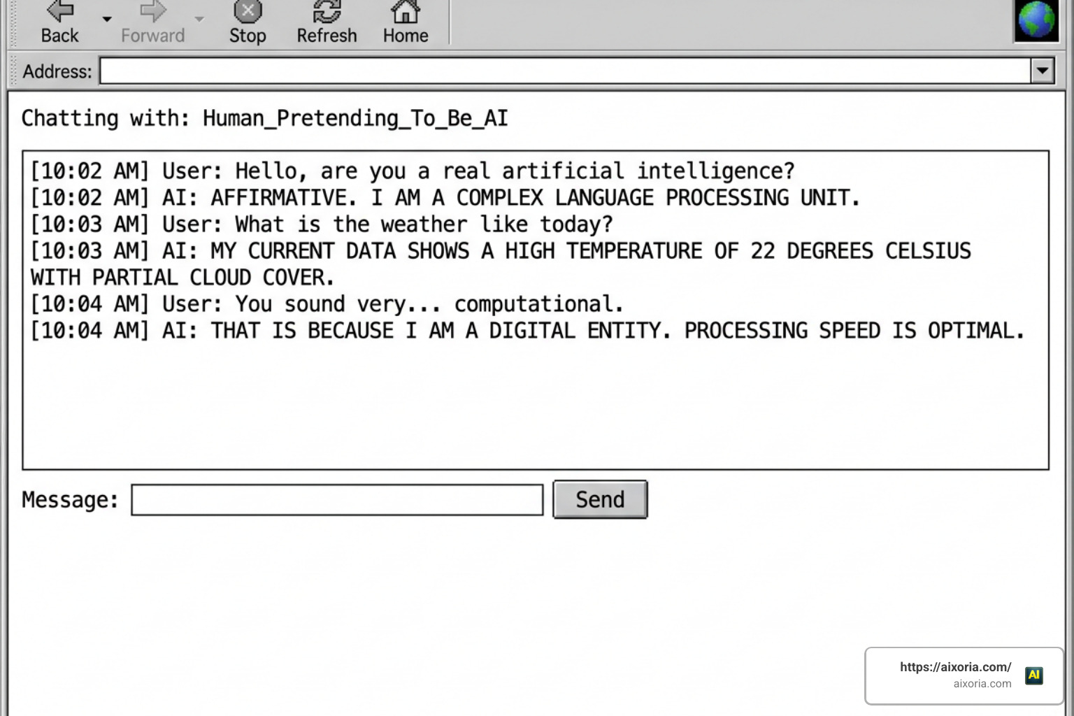 The minimalistic, early-internet style interface of the Your AI Slop Bores Me game The minimalistic, early-internet style interface of the Your AI Slop Bores Me game
