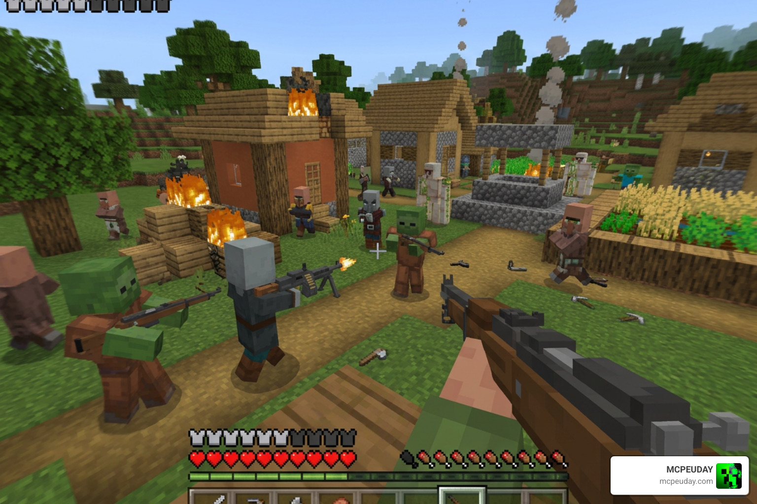 Custom WW2-style weapons in Minecraft Bedrock Custom WW2-style weapons in Minecraft Bedrock