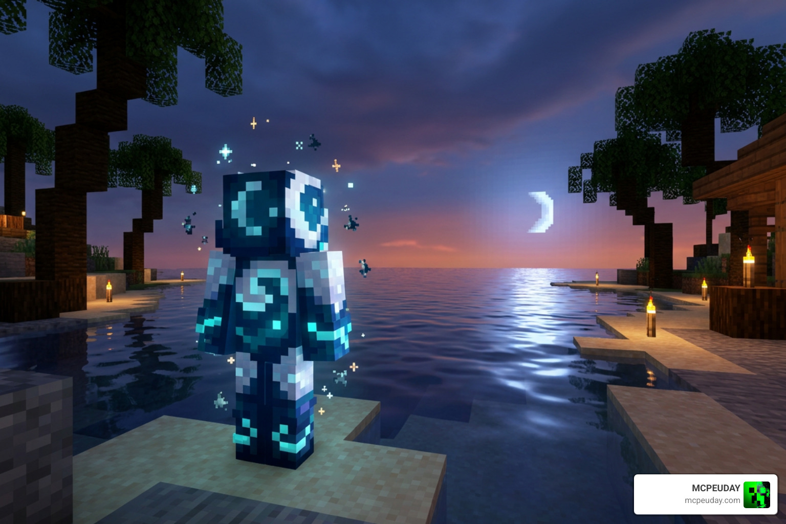 Luna character in Minecraft showing off her unique celestial design