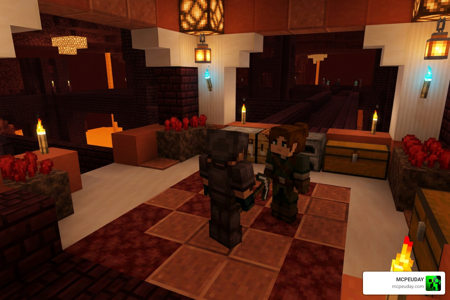 Galath interacting with the player in a custom Nether fortress outpost
