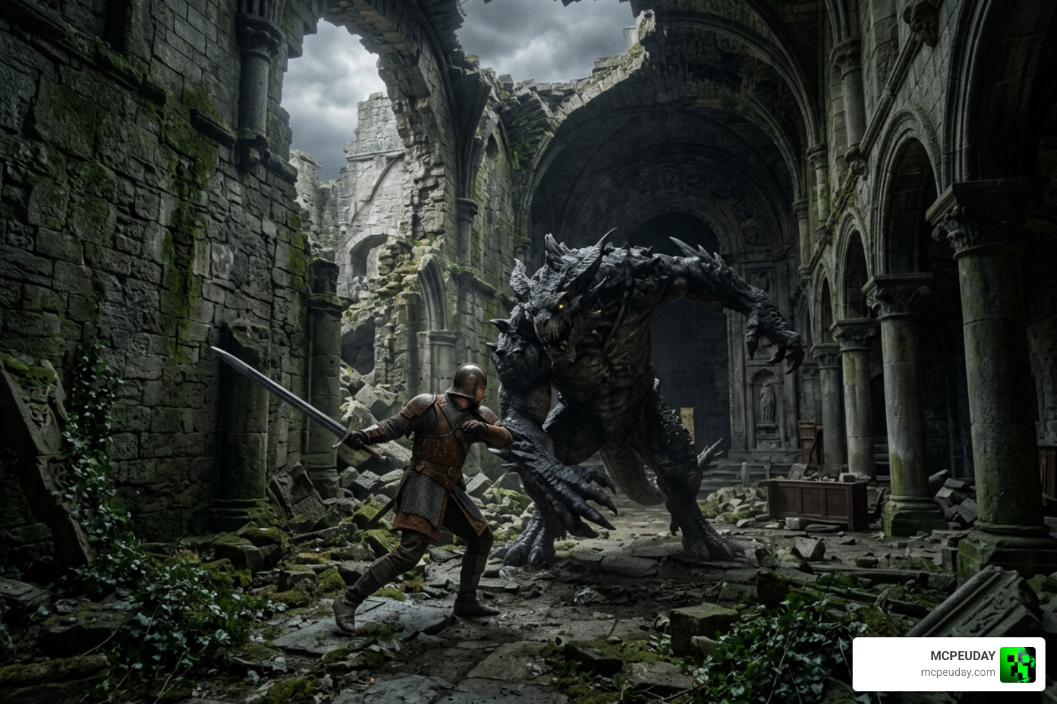 A custom boss fight in a ruined castle A custom boss fight in a ruined castle