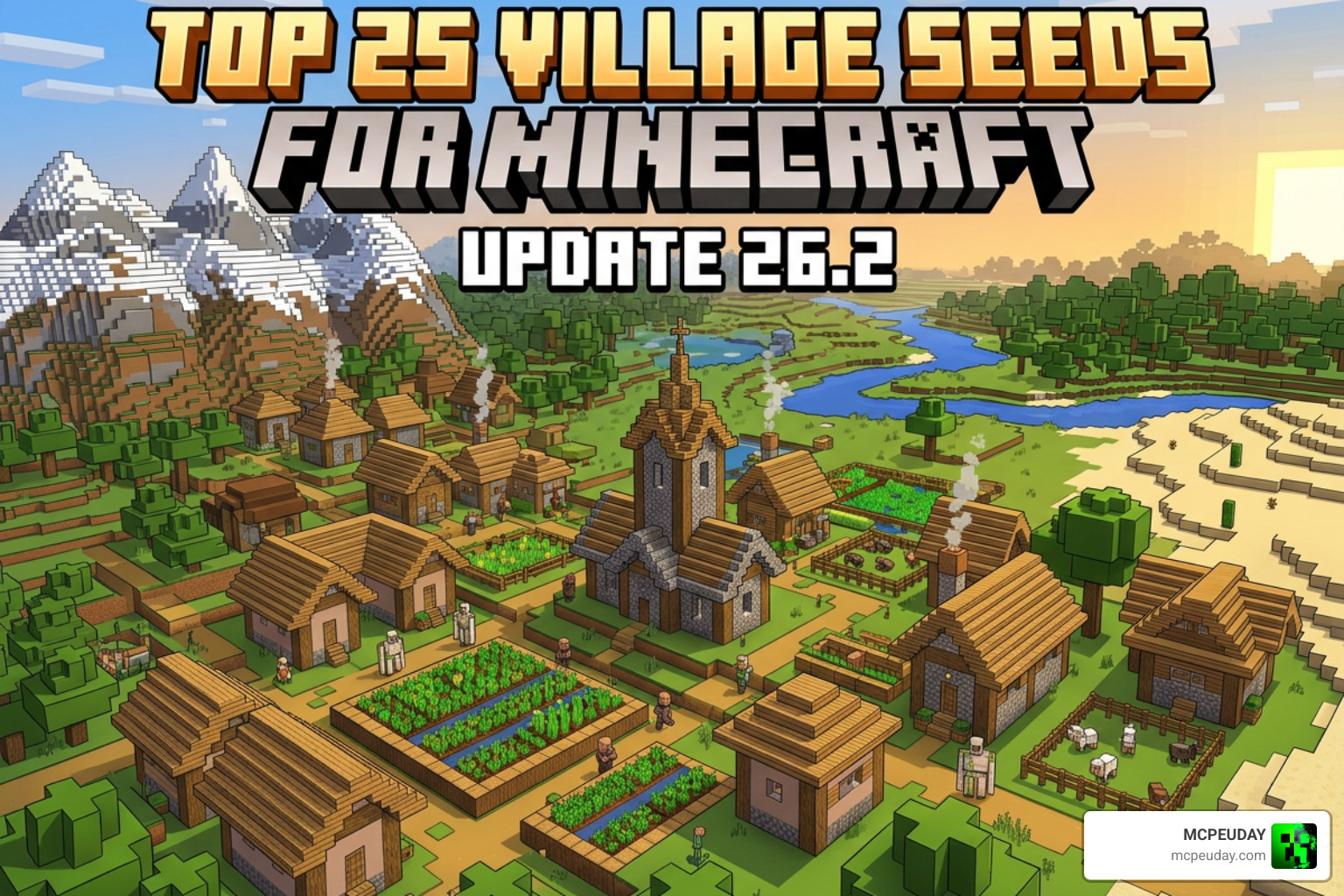 Massive desert village with pyramids and desert temples nearby in Minecraft 26.2 Massive desert village with pyramids and desert temples nearby in Minecraft 26.2