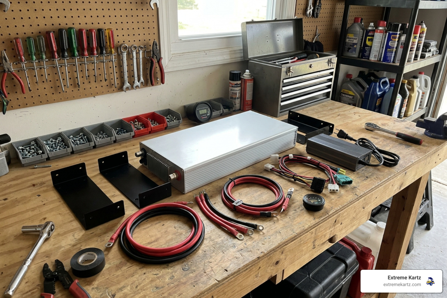 Complete LiFePO4 lithium golf cart battery conversion kit with brackets, cables, and charger Complete LiFePO4 lithium golf cart battery conversion kit with brackets, cables, and charger
