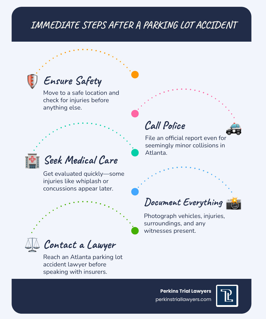 Steps to take after a parking lot accident in Atlanta infographic infographic Steps to take after a parking lot accident in Atlanta infographic infographic