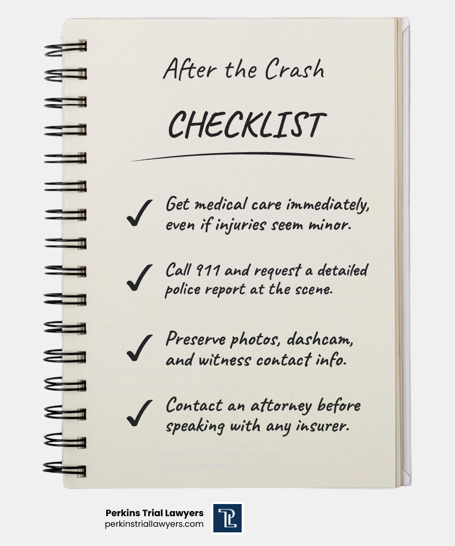 Immediate steps to take after an Atlanta 18-wheeler truck crash and compensation overview infographic Immediate steps to take after an Atlanta 18-wheeler truck crash and compensation overview infographic