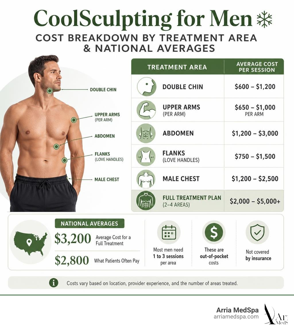 Coolsculpting For Men Cost Breakdown By Treatment Area And National Averages Infographic