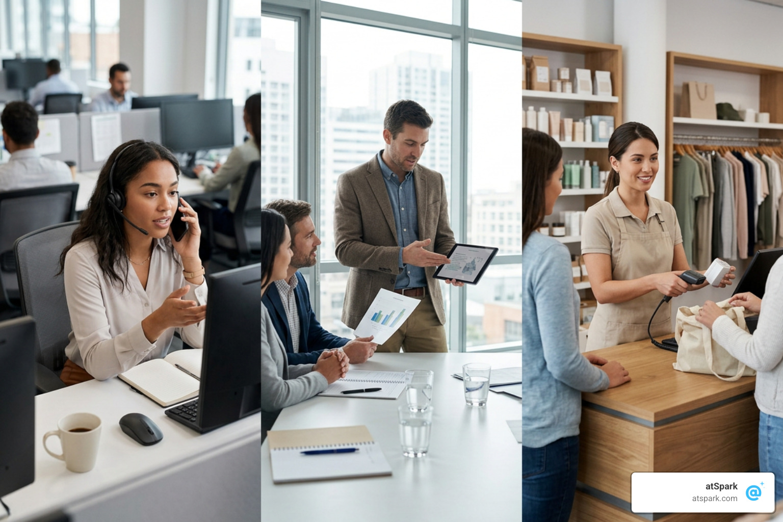 Role-specific reporting templates showing SDR, field sales, and retail formats