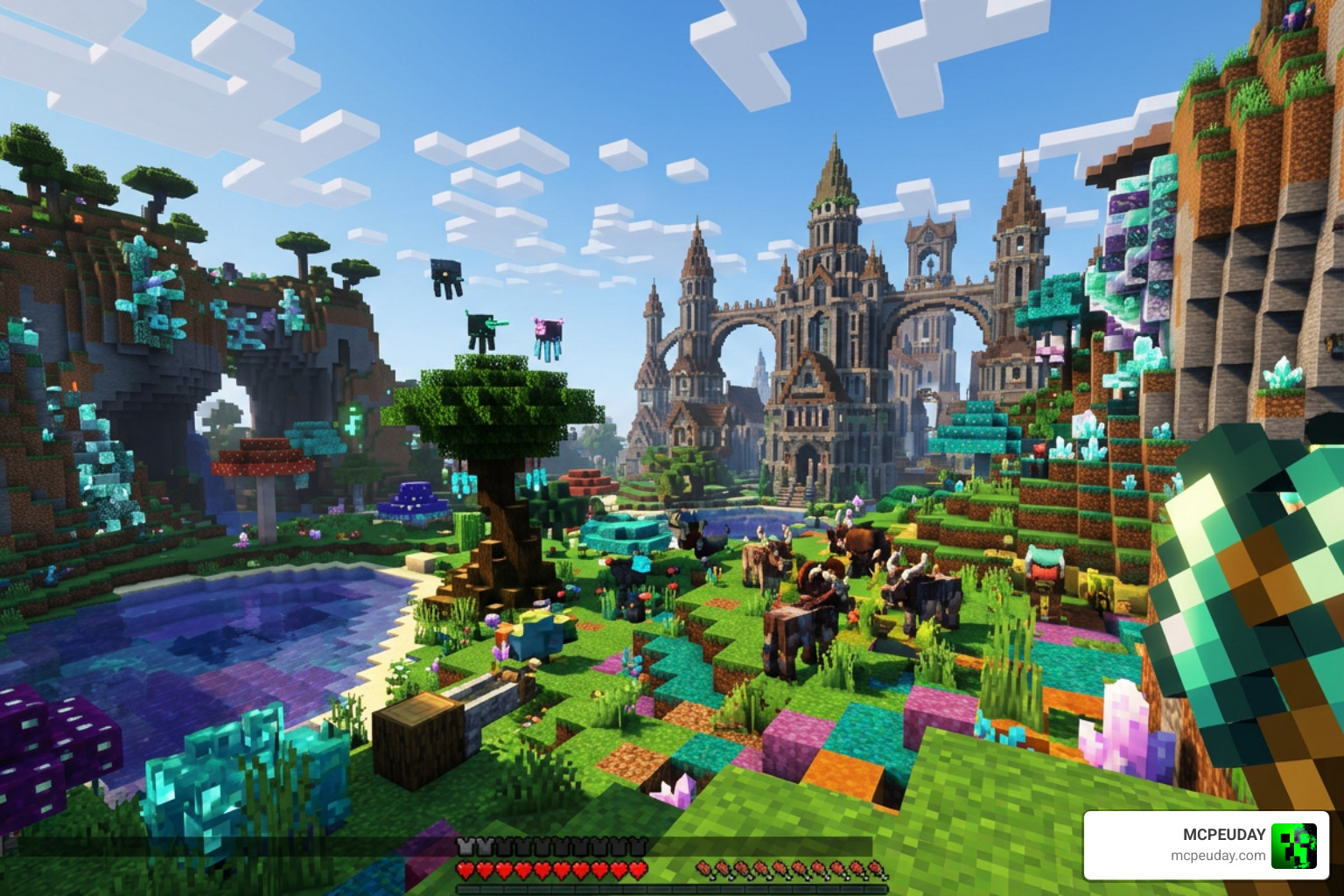 Custom Minecraft gameplay with community-created mods Custom Minecraft gameplay with community-created mods