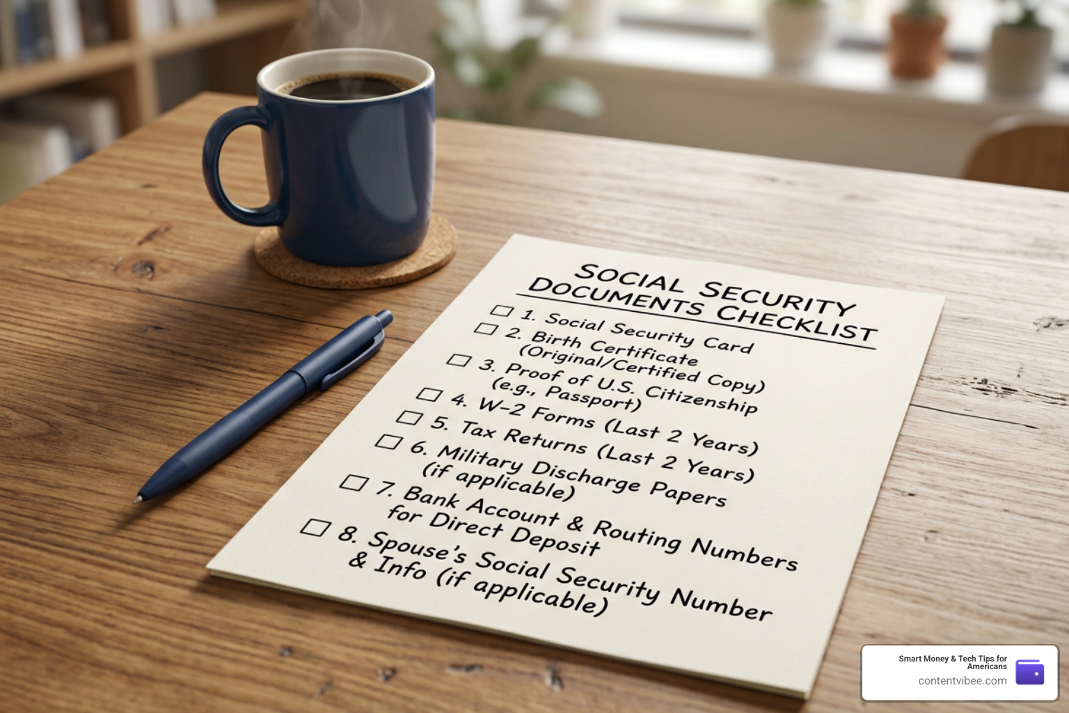 Checklist for Social Security documents
