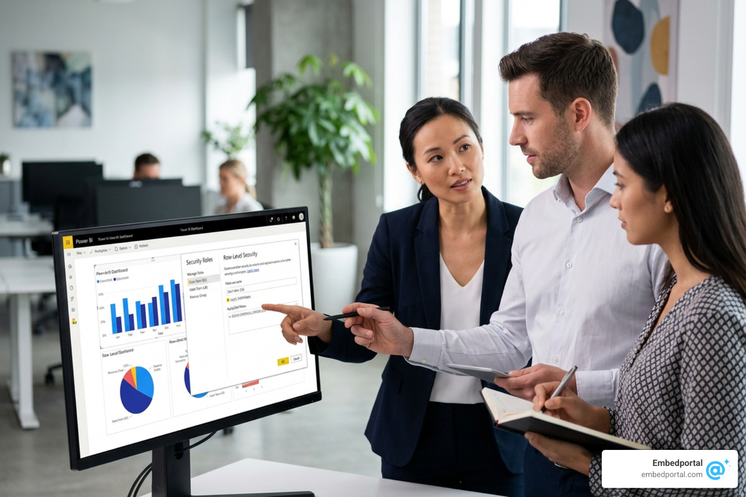 The View As Roles interface in Power BI Desktop, demonstrating how to test user security roles The View As Roles interface in Power BI Desktop, demonstrating how to test user security roles