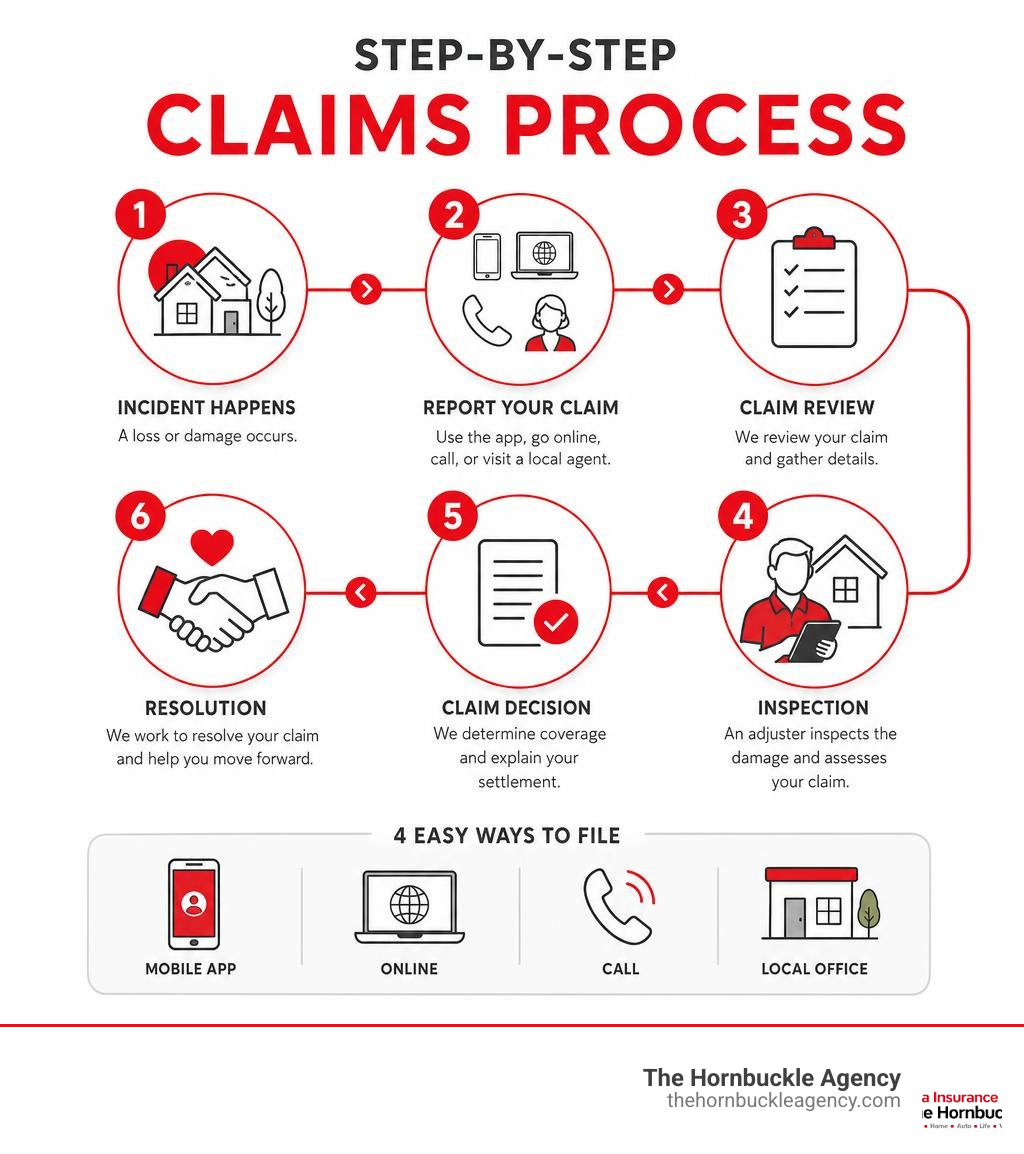 Step-by-step Alfa claims process diagram infographic Step-by-step Alfa claims process diagram infographic