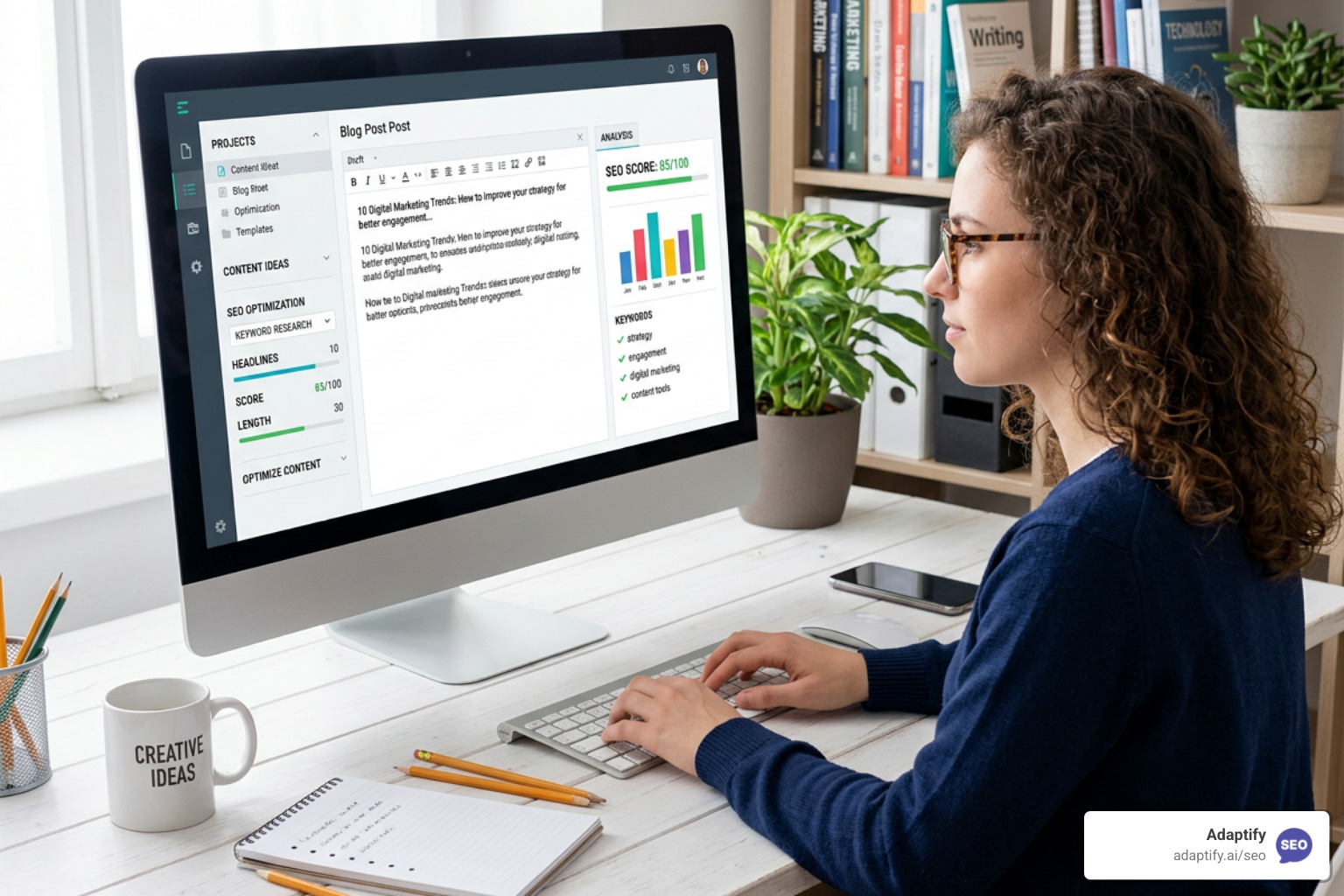 content scoring dashboard in an SEO copywriting tool