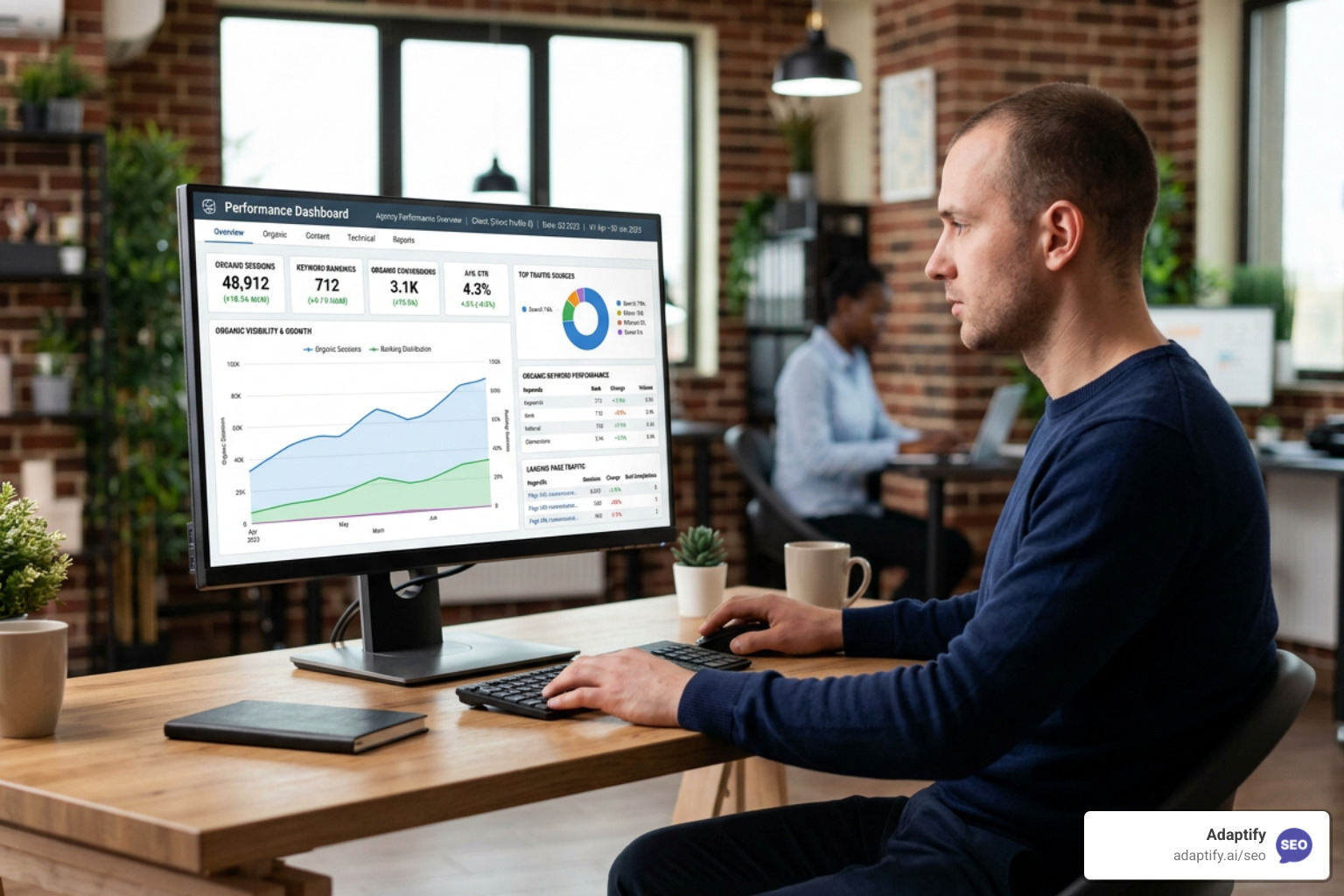 Agency performance dashboard showing organic growth