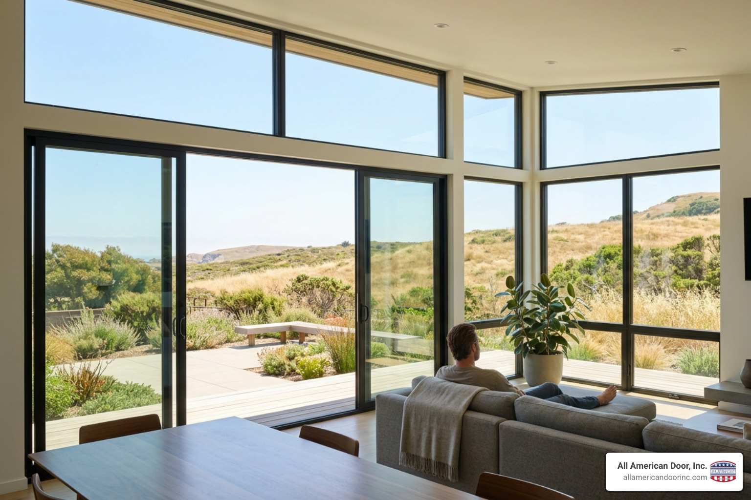 Energy-efficient fiberglass window installation in a modern residential home Energy-efficient fiberglass window installation in a modern residential home