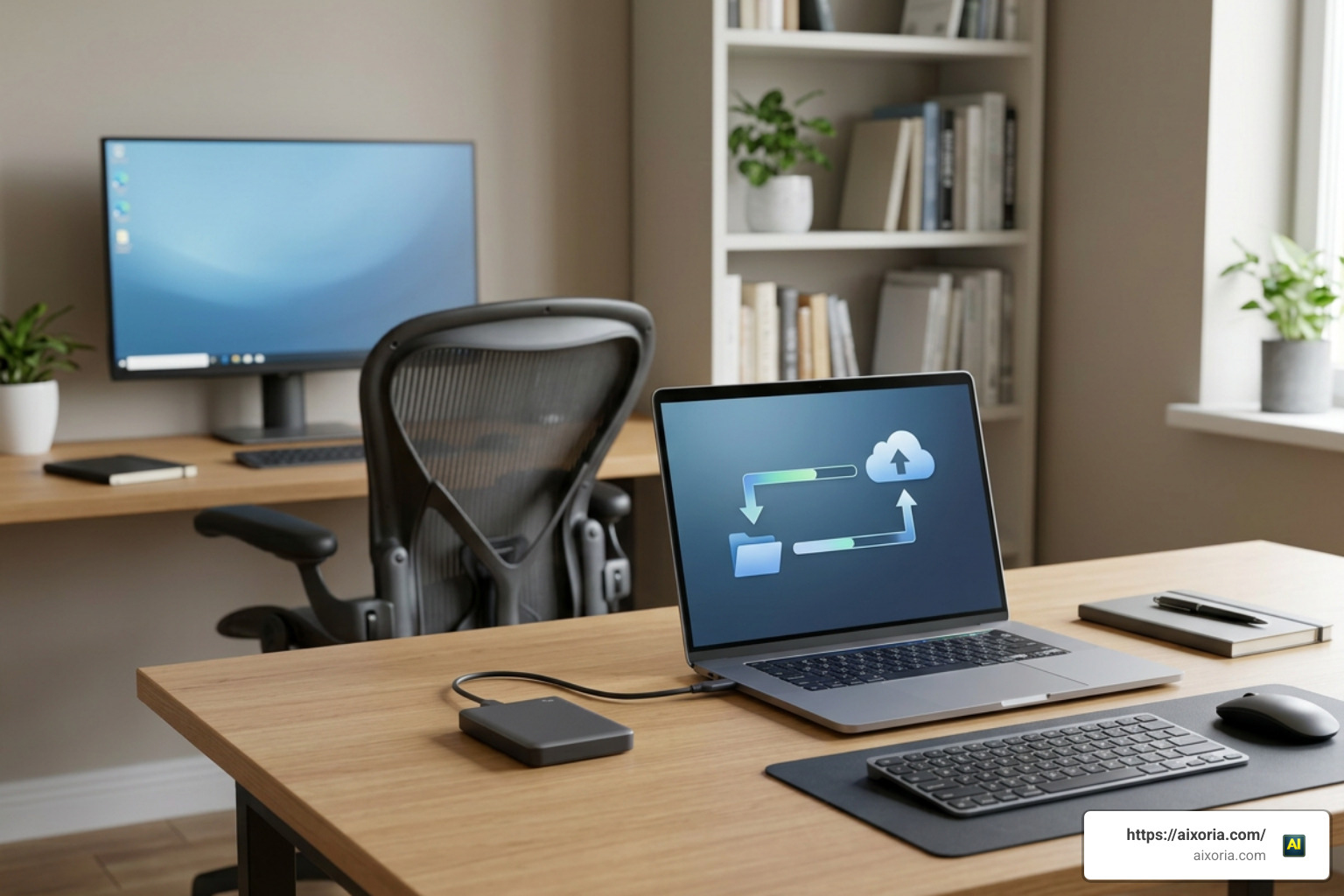 data backup process showing local and cloud destinations
