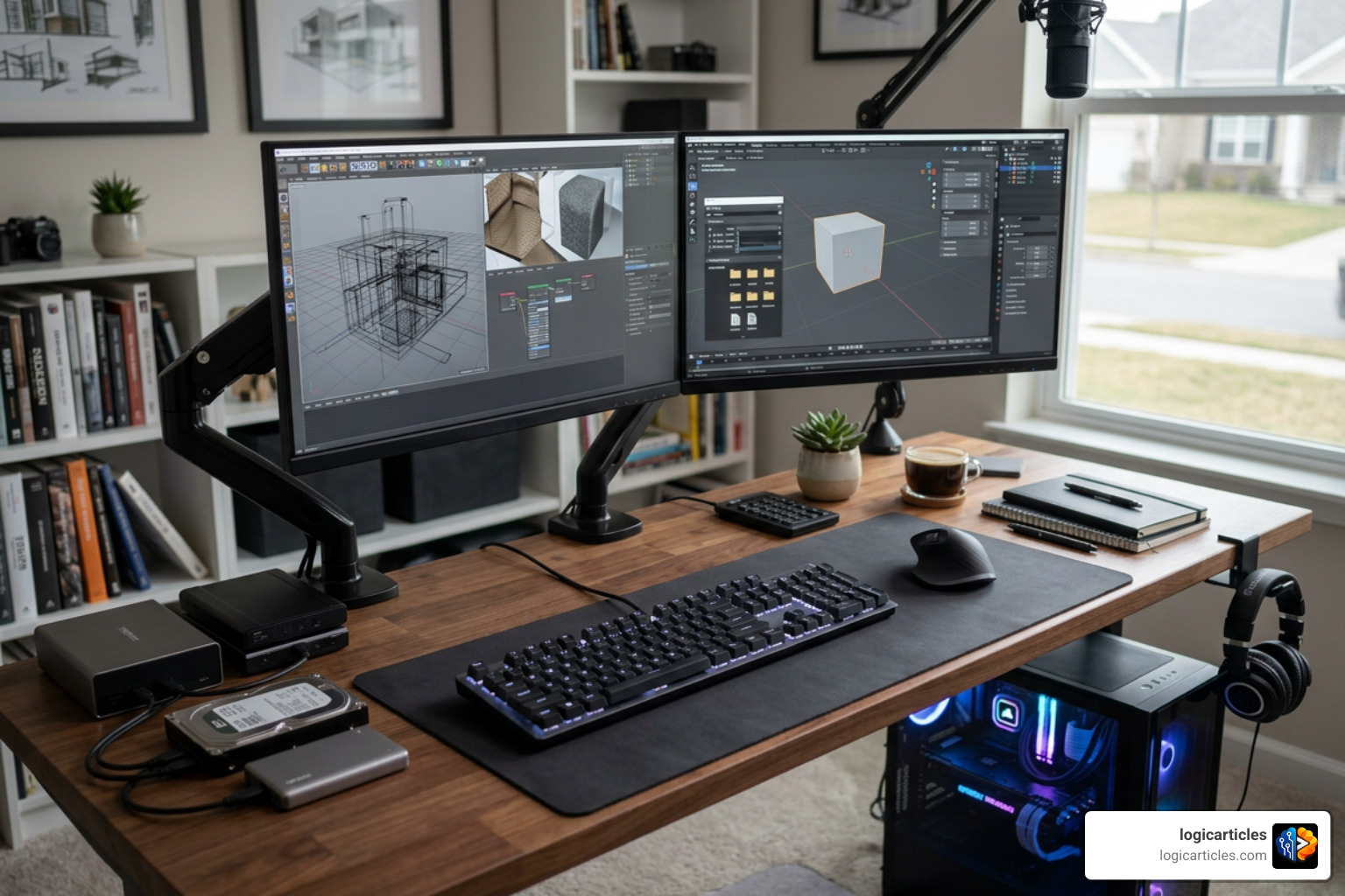 Computer hardware setup for intensive 3D modeling and rendering Computer hardware setup for intensive 3D modeling and rendering
