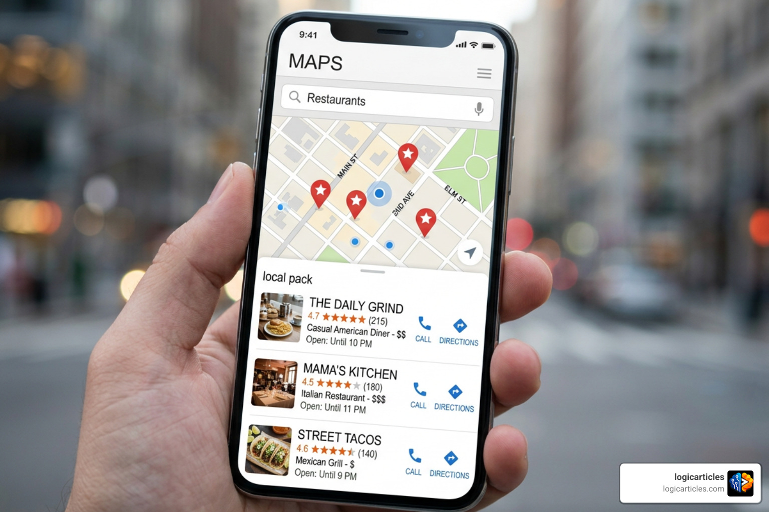 Google Maps local pack search rankings showing top-rated restaurants Google Maps local pack search rankings showing top-rated restaurants