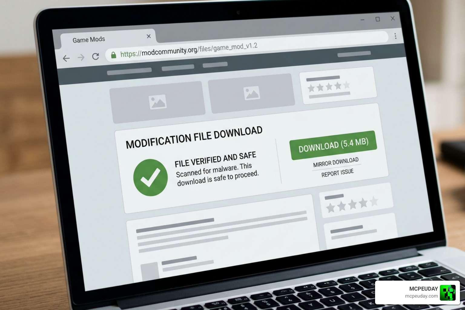 Safe download buttons and verification Safe download buttons and verification