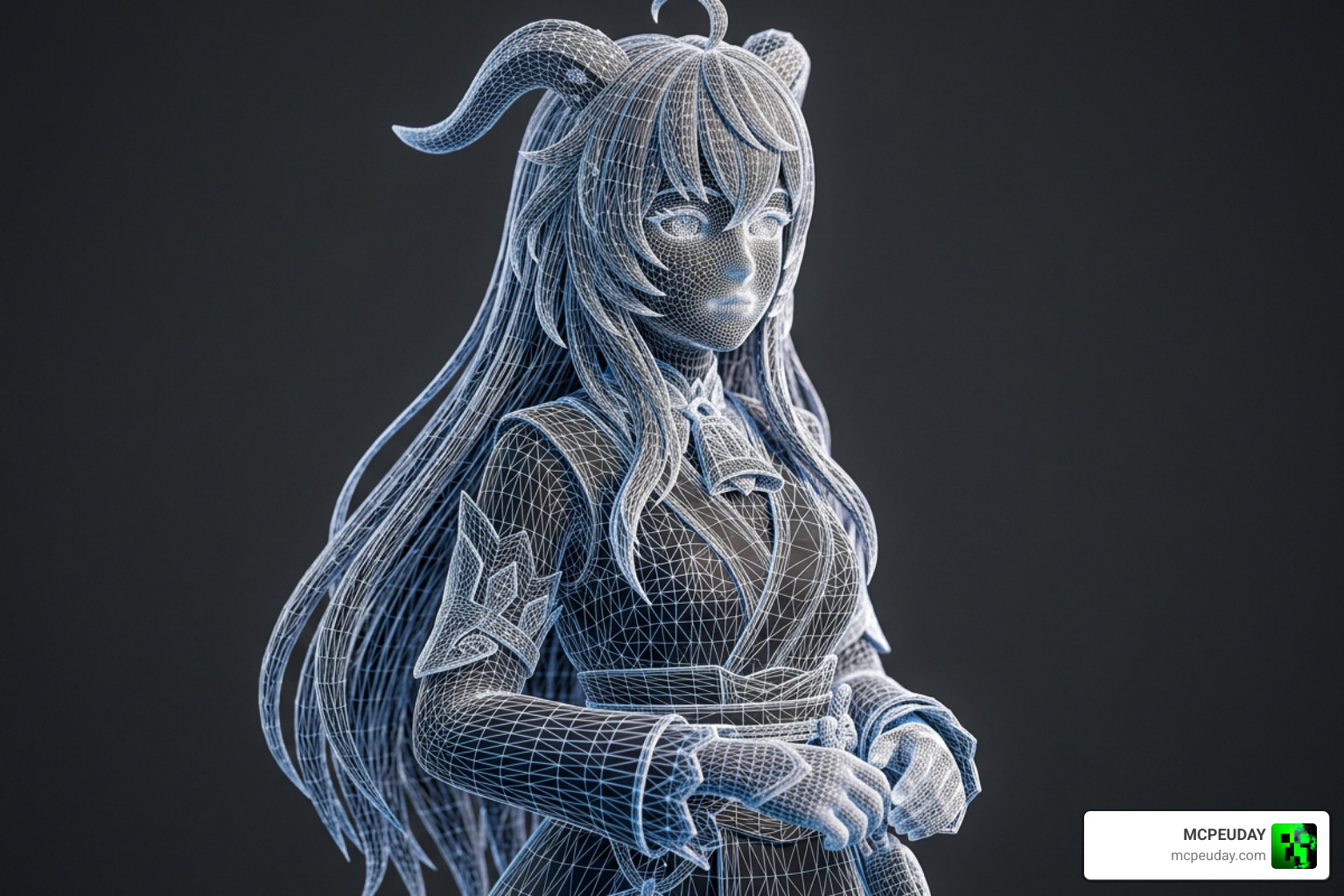 3D model wireframe of Ellie model 3D model wireframe of Ellie model