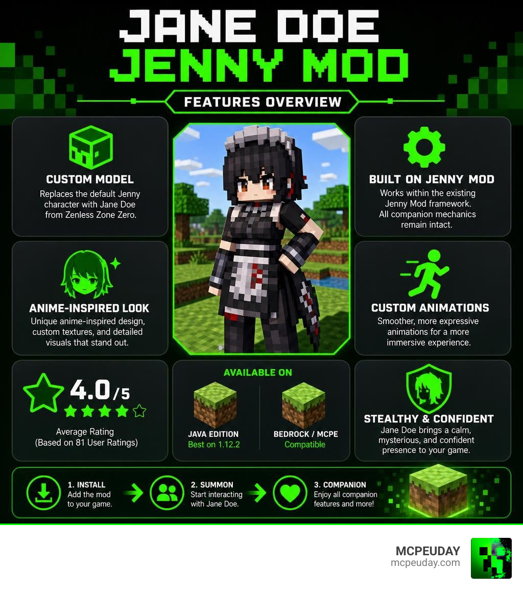 Jane Doe Jenny Mod features overview infographic infographic Jane Doe Jenny Mod features overview infographic infographic