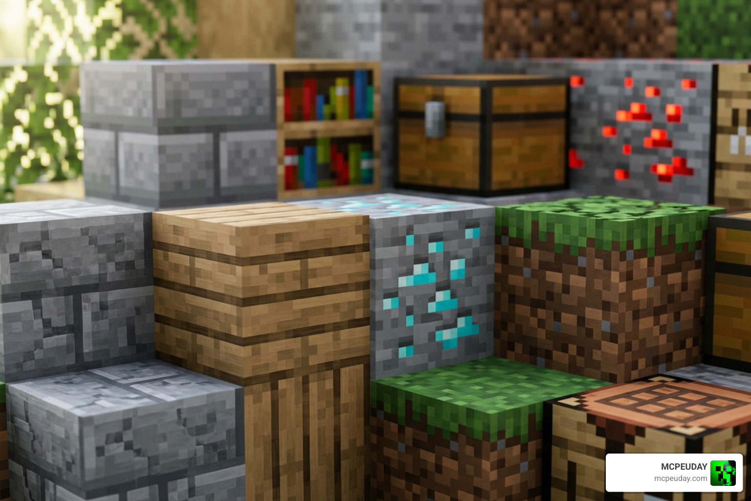 Close-up screenshot showcasing the incredible crispness of the SapixCraft 512x resolution textures Close-up screenshot showcasing the incredible crispness of the SapixCraft 512x resolution textures