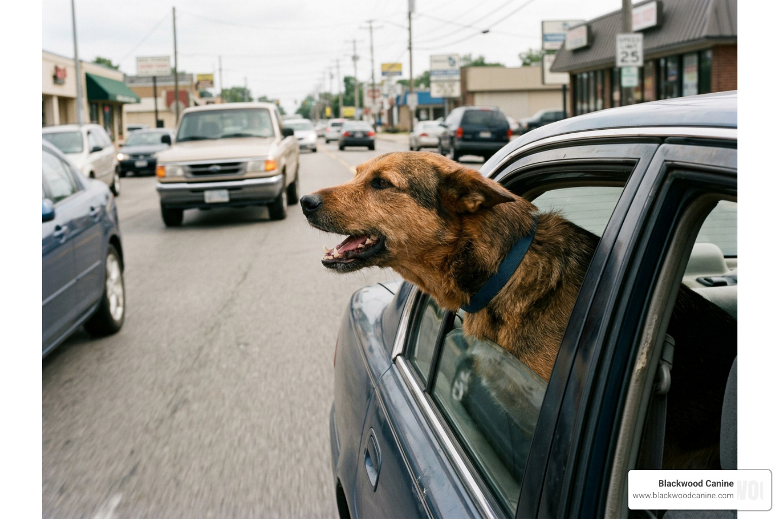 dog barking fiercely at passing traffic outside car window dog barking fiercely at passing traffic outside car window