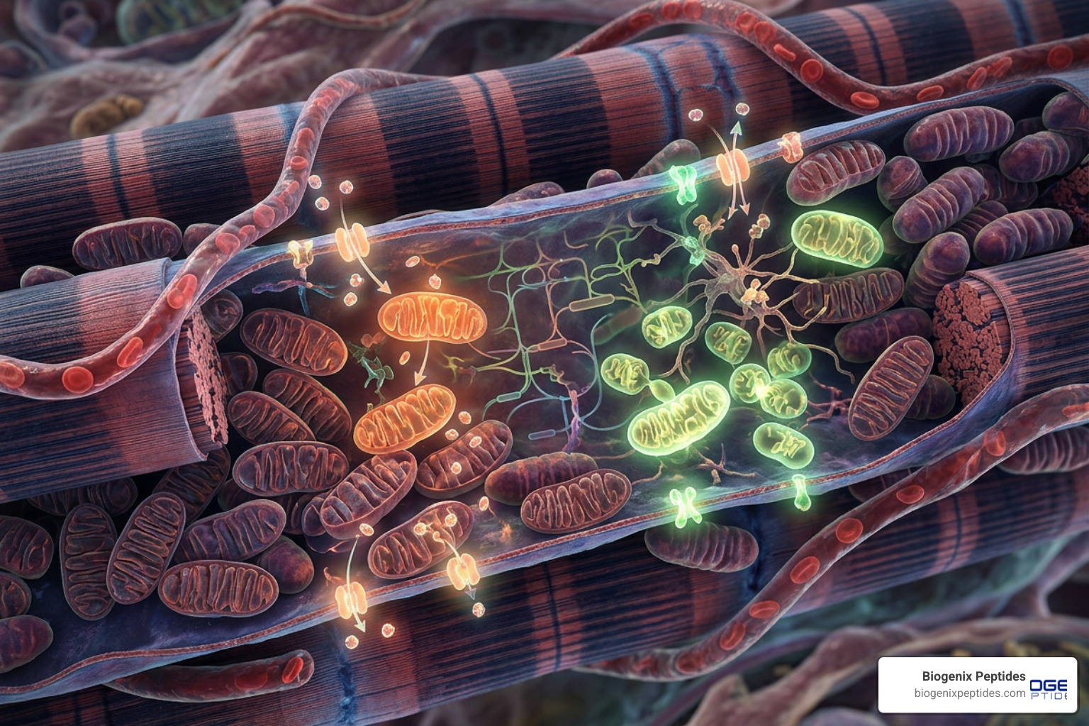 Skeletal muscle metabolic pathways showing glucose uptake and mitochondrial biogenesis Skeletal muscle metabolic pathways showing glucose uptake and mitochondrial biogenesis