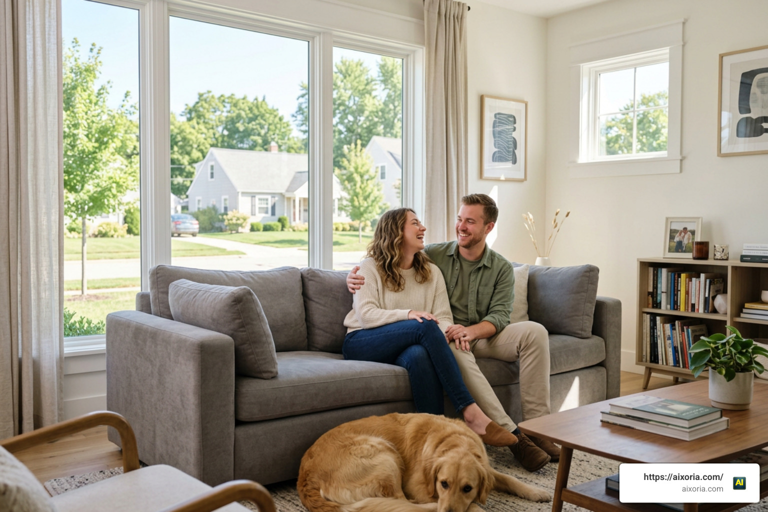 A happy condo owner enjoying their secure home