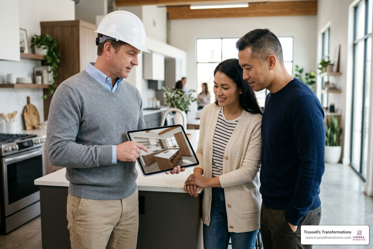 Contractor Presenting 3D Design Renderings Contractor Presenting 3D Design Renderings