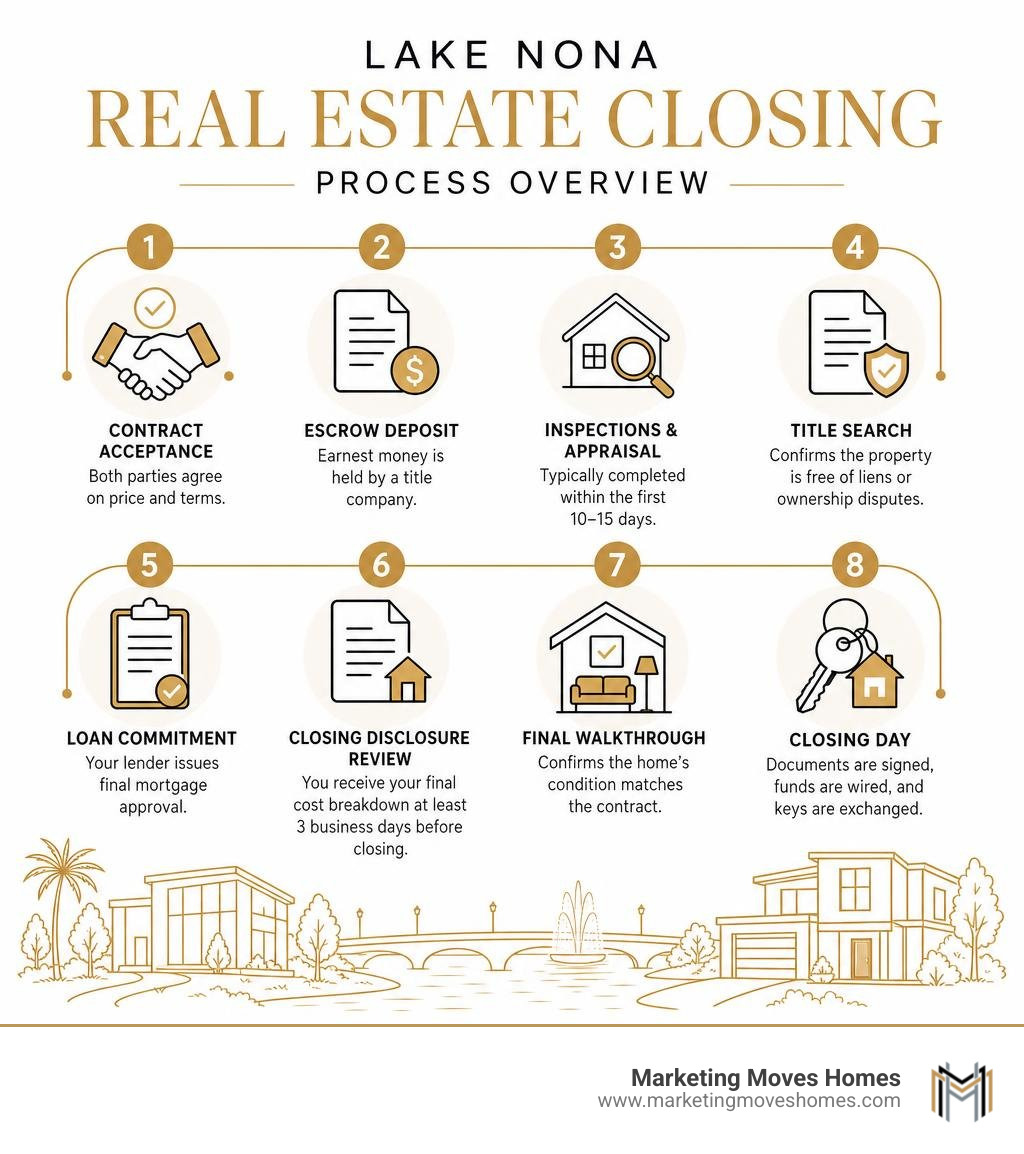 Lake Nona real estate closing process overview infographic infographic