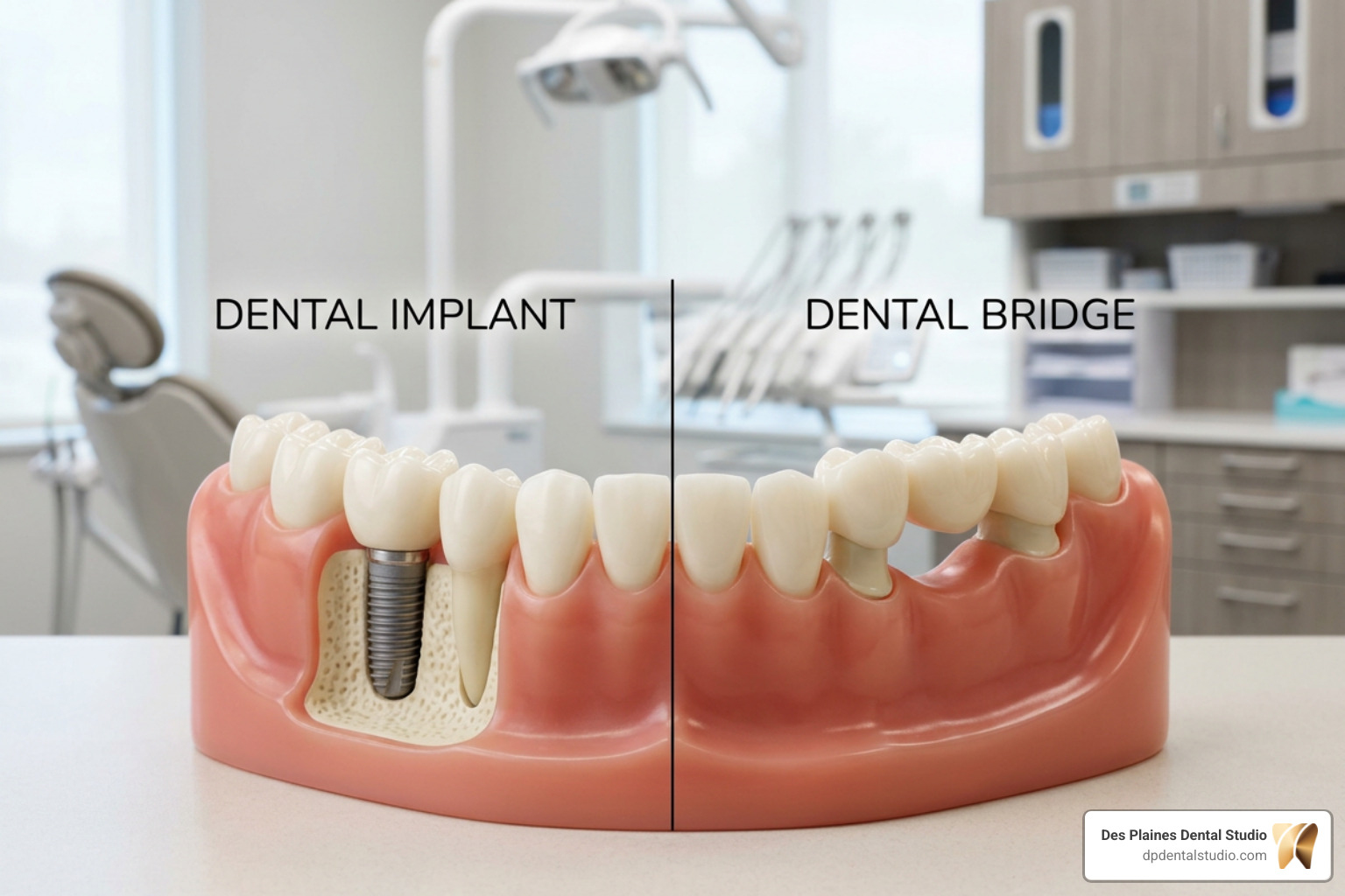 comparison of dental implants and bridges