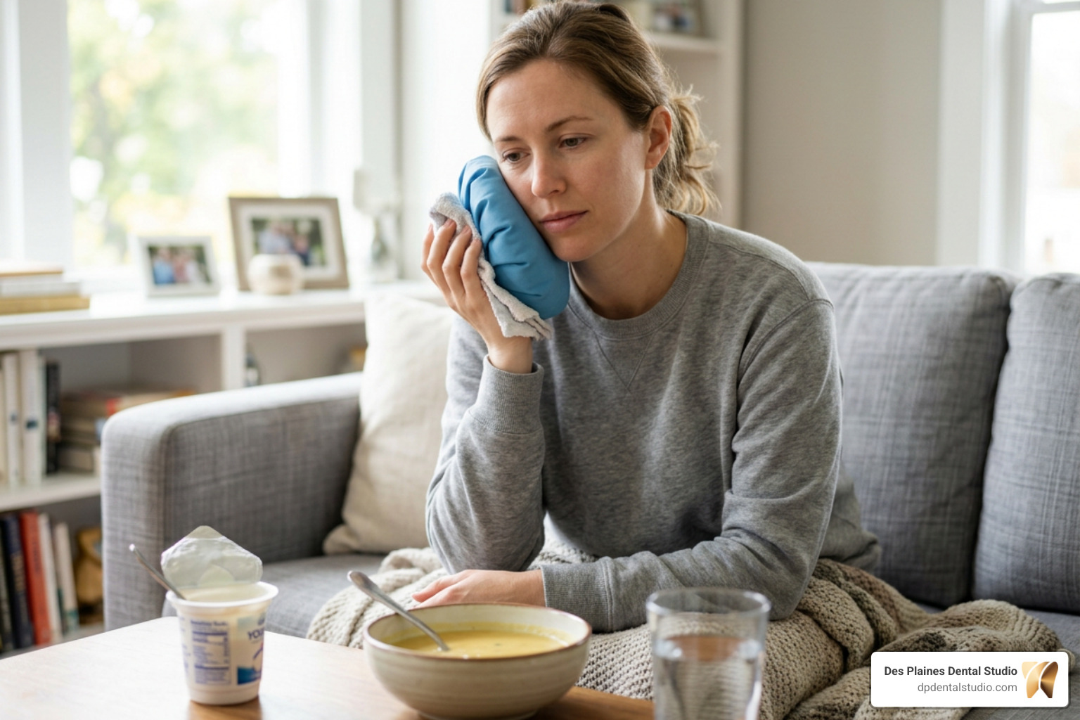 Home care remedies like cold compress and soft foods Home care remedies like cold compress and soft foods