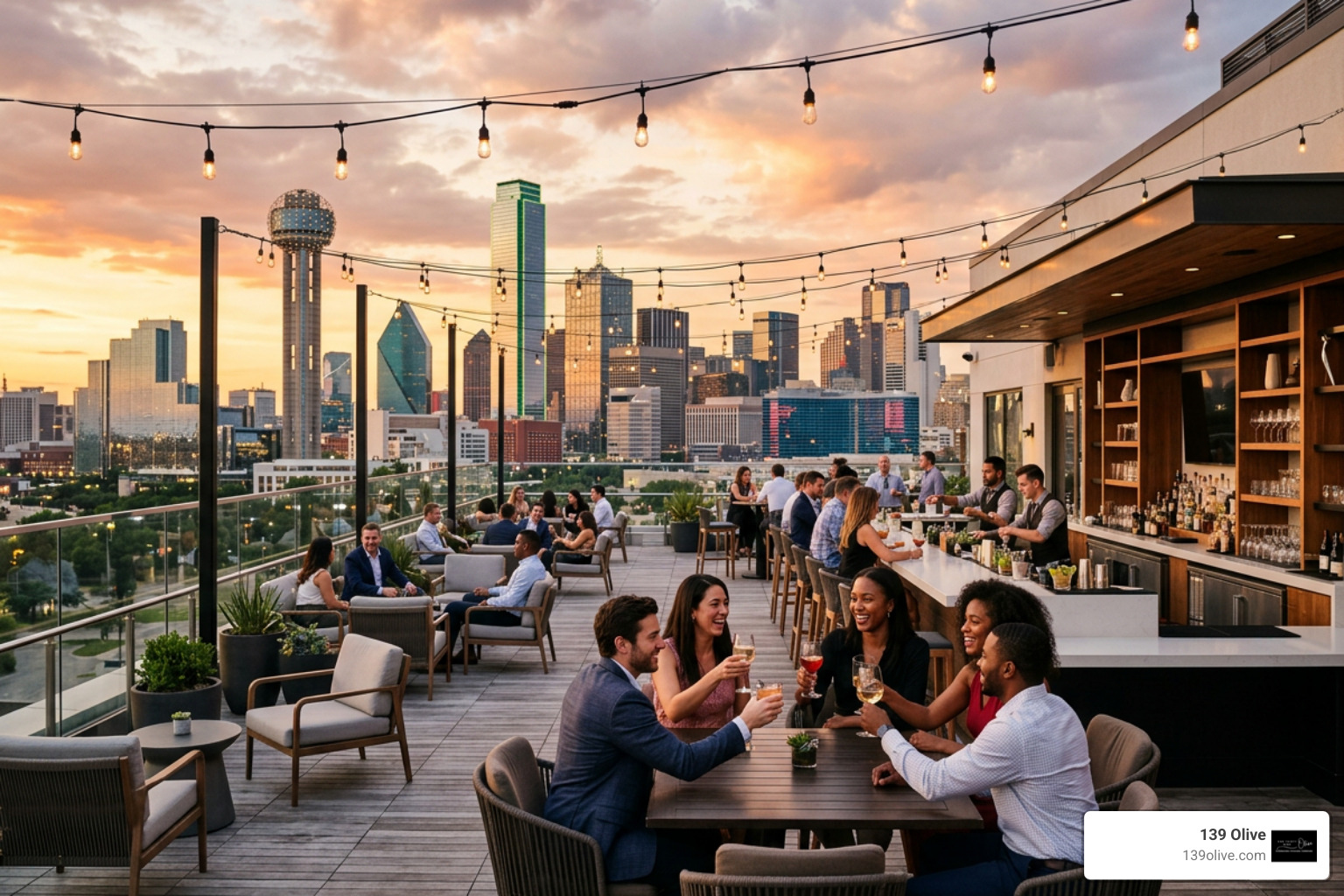 modern rooftop bar in Dallas