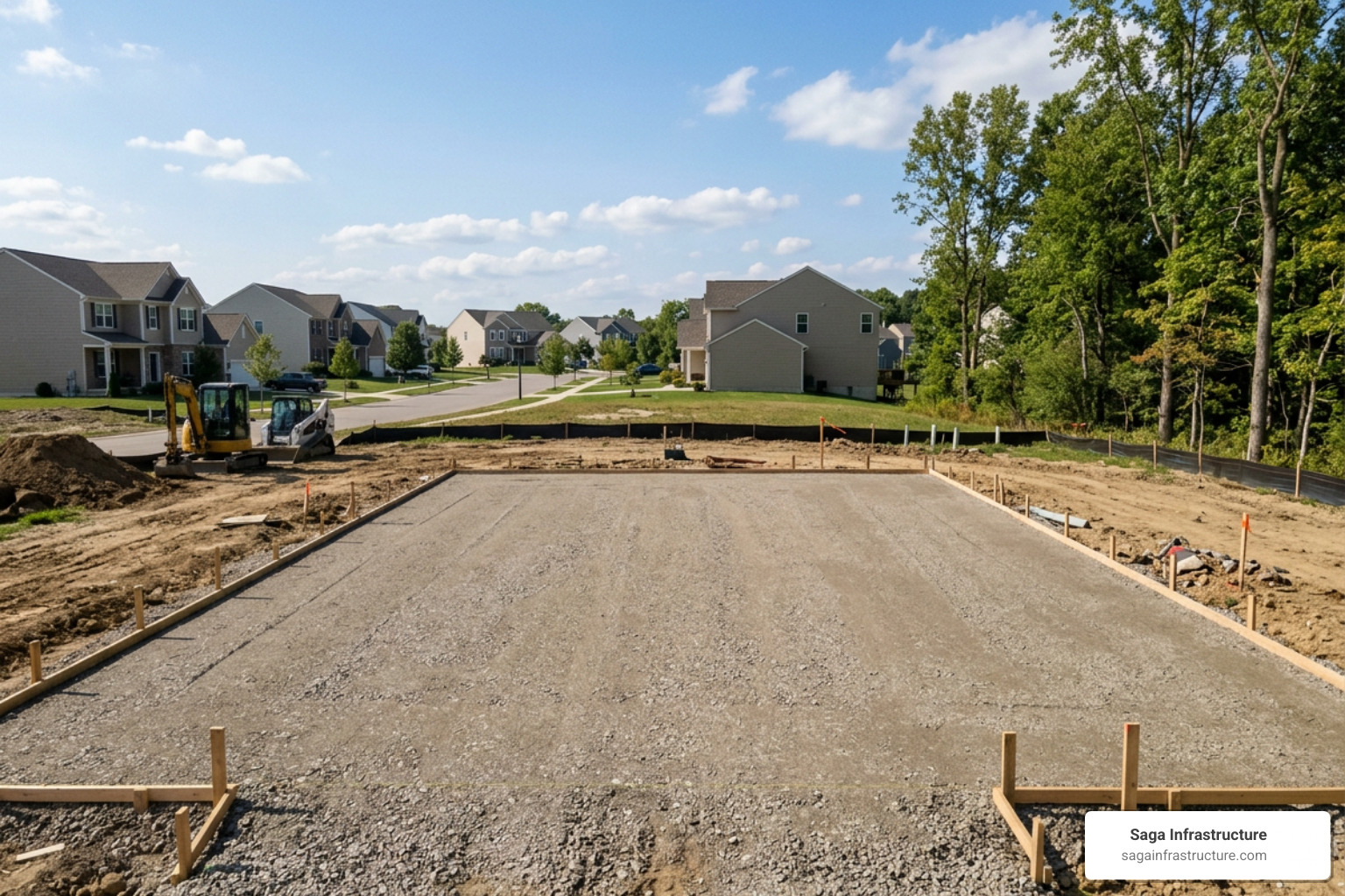 Properly compacted building pad ready for foundation pouring